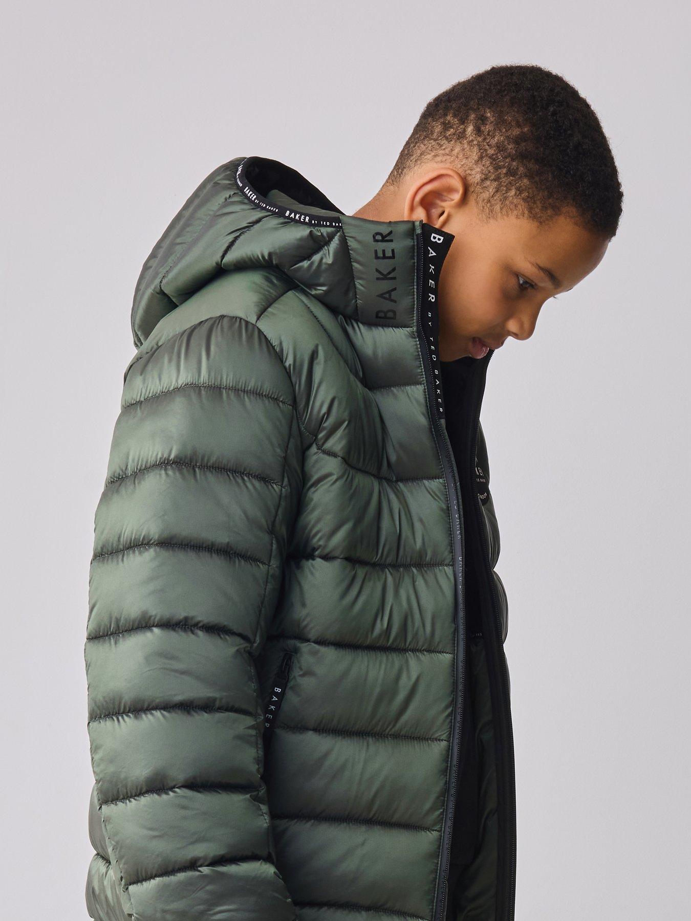 Image 4 of 7 of Ted Baker Boys Midweight Coat - Khaki Green