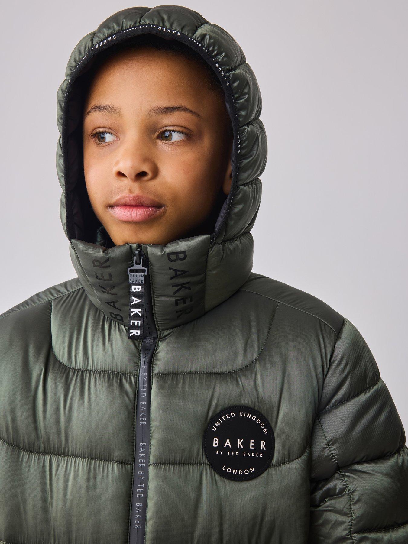 Image 5 of 7 of Ted Baker Boys Midweight Coat - Khaki Green