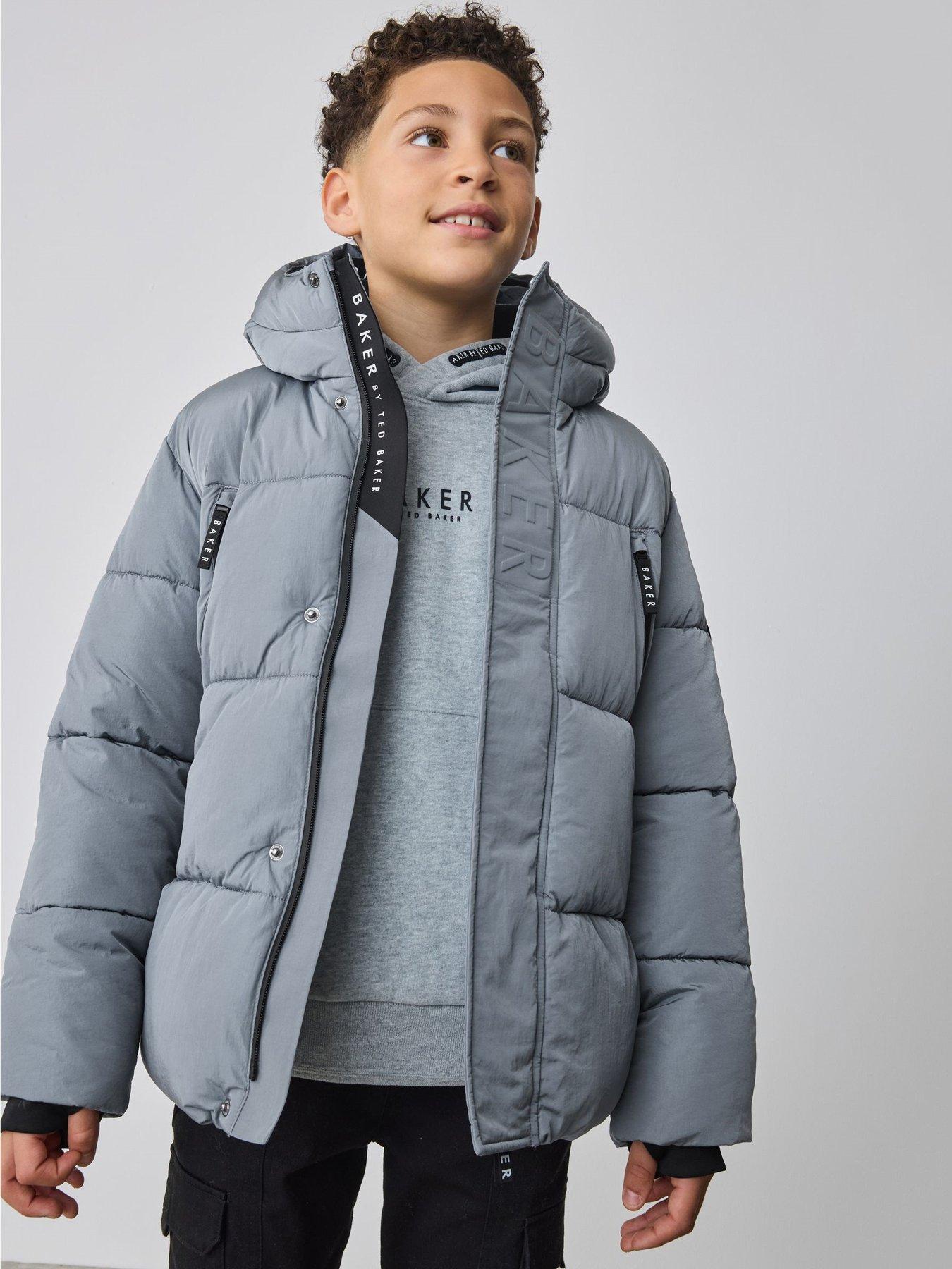 front image of ted-baker-boys-zip-up-padded-coat-blue