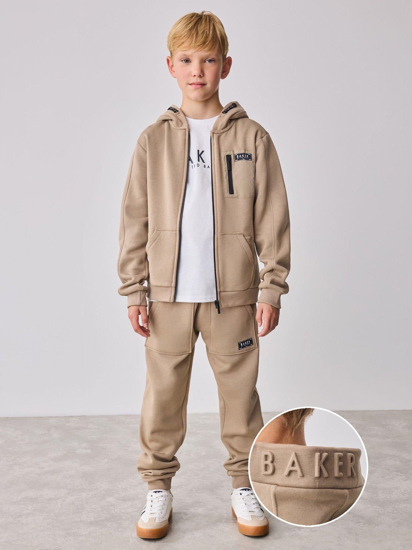  image of ted-baker-boys-hoodie-set-beige
