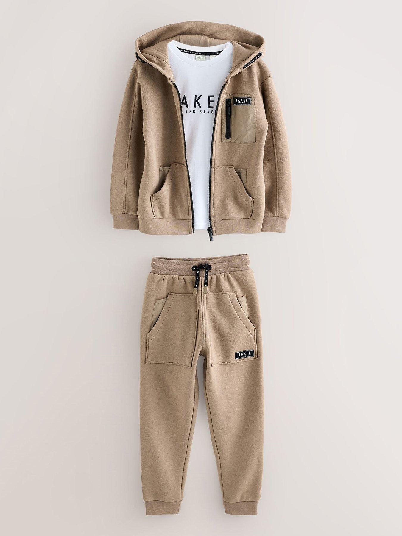 Ted Baker Boys Hoodie Set - Beige