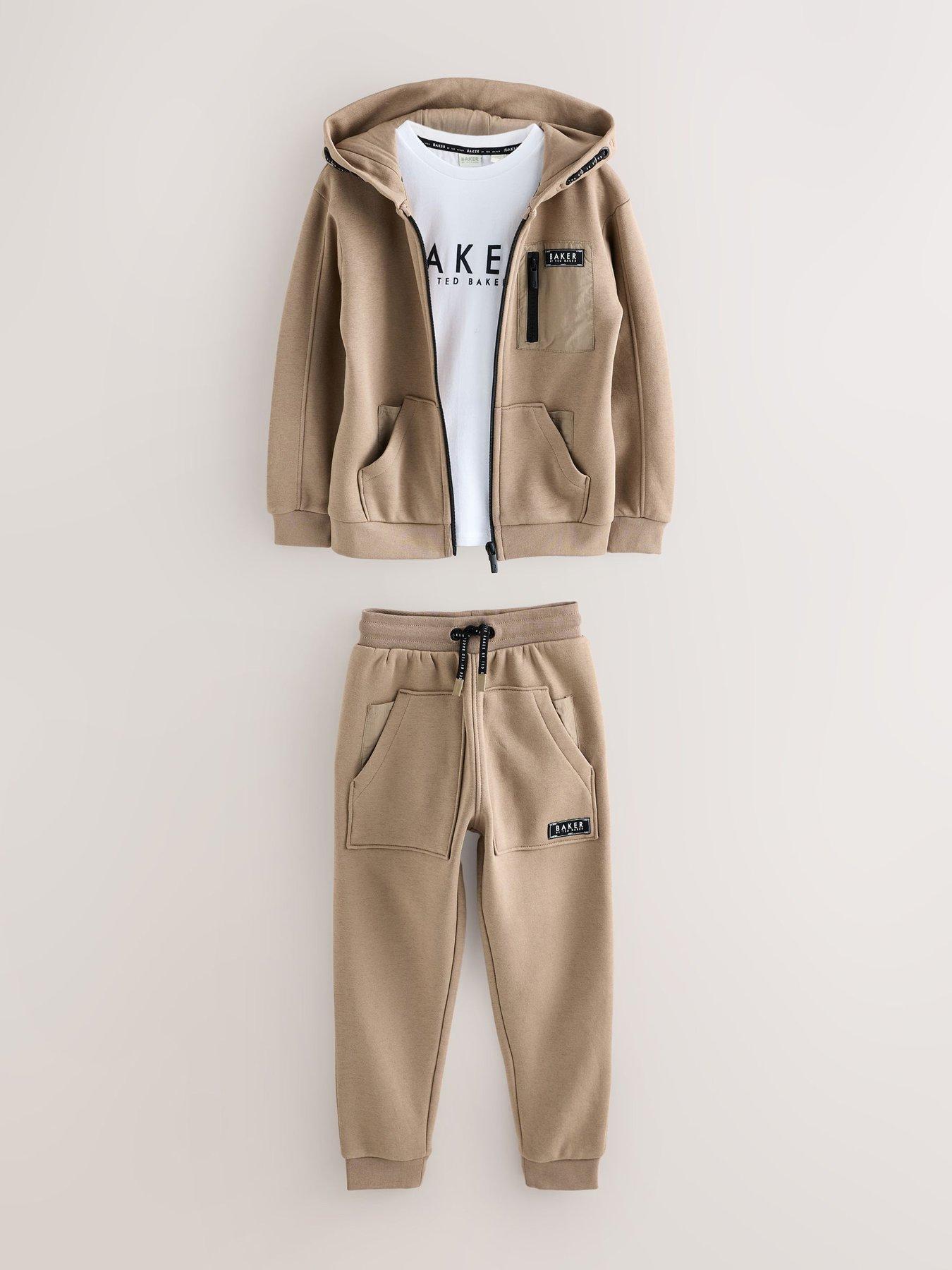  image of ted-baker-boys-hoodie-set-beige