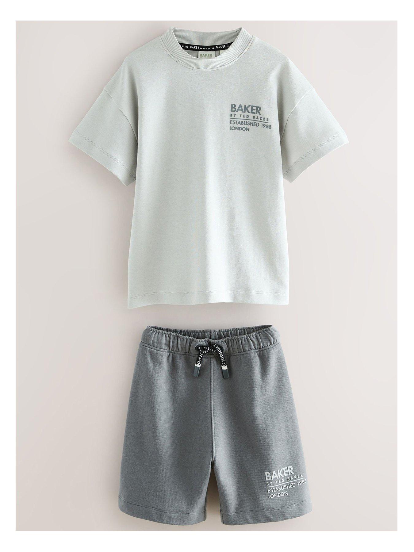 undefined Boys Graphic Top And Short Set - Grey