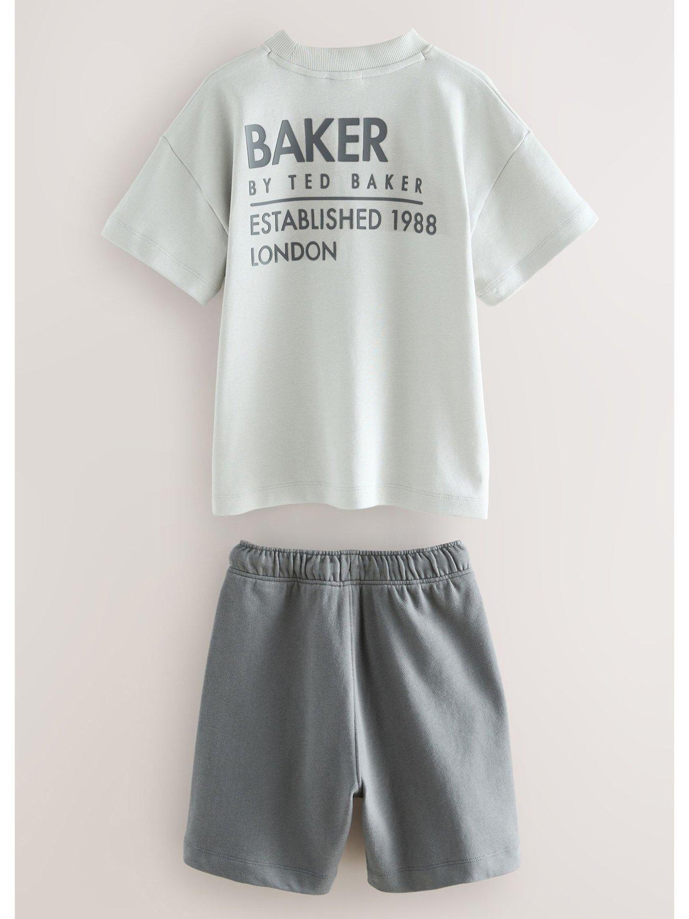 Image 2 of 6 of Ted Baker Boys Graphic Top And Short Set - Grey