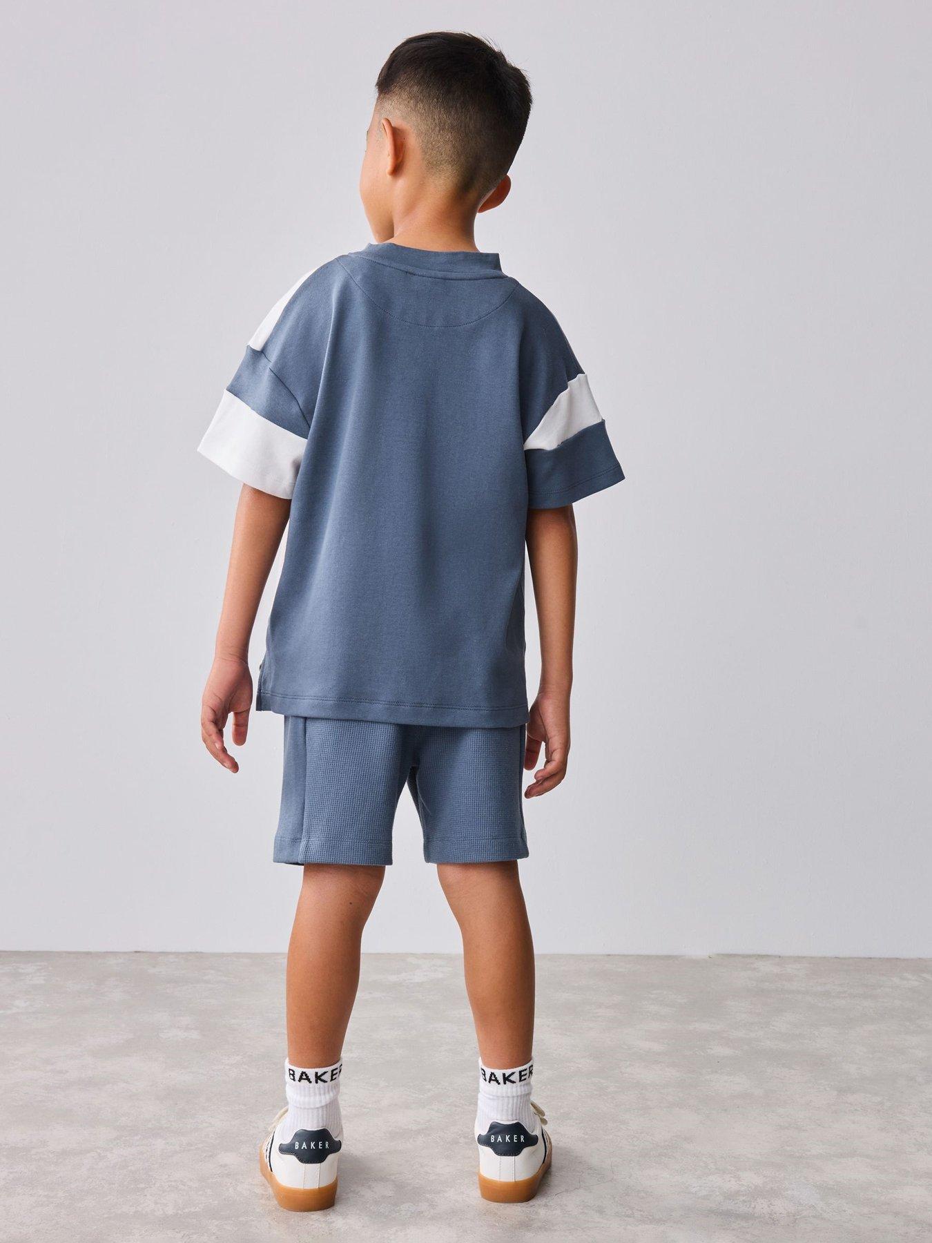 Image 3 of 6 of Ted Baker Boys Colourblock Top And Shorts Set - Blue
