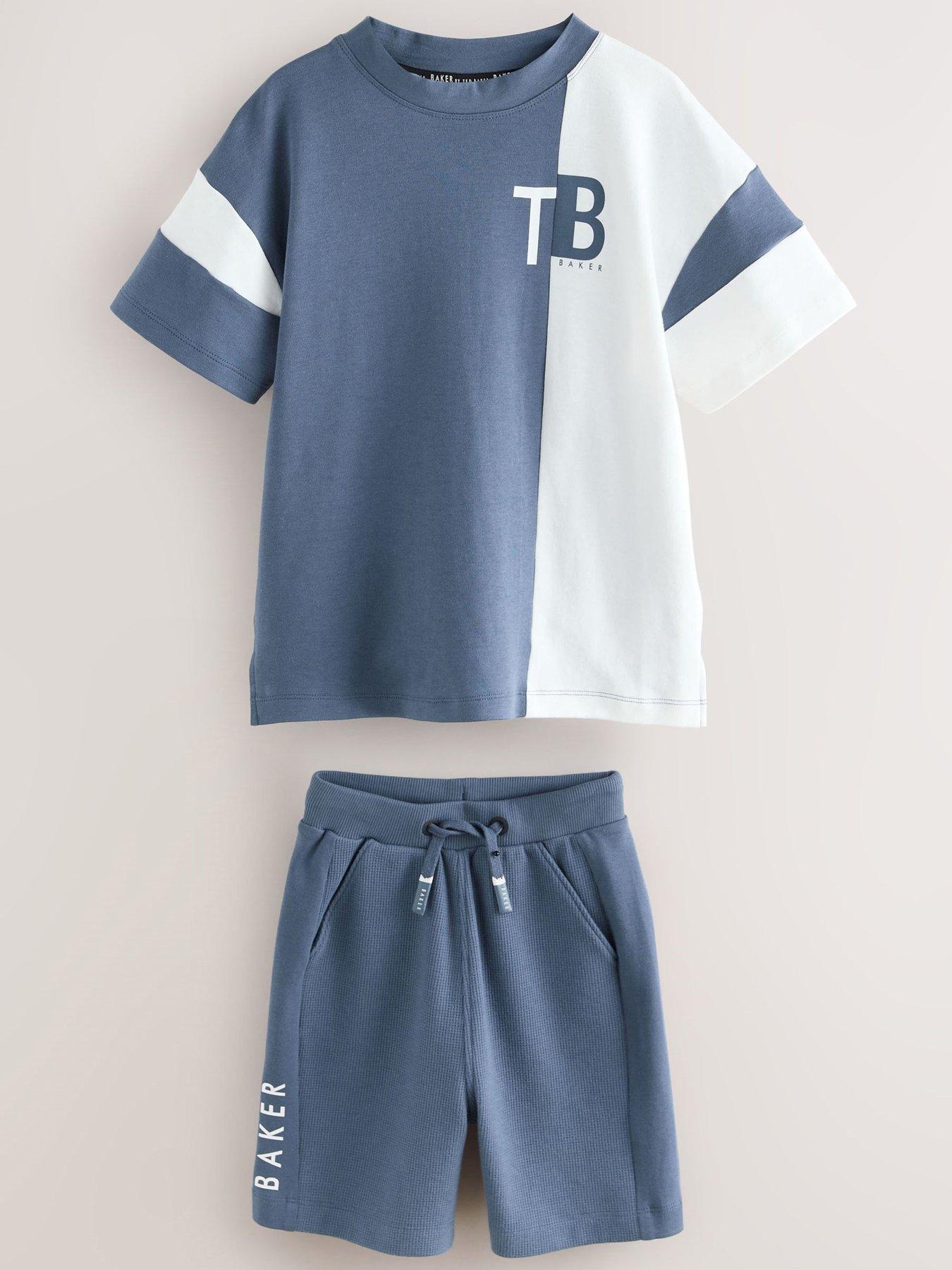 Image 5 of 6 of Ted Baker Boys Colourblock Top And Shorts Set - Blue