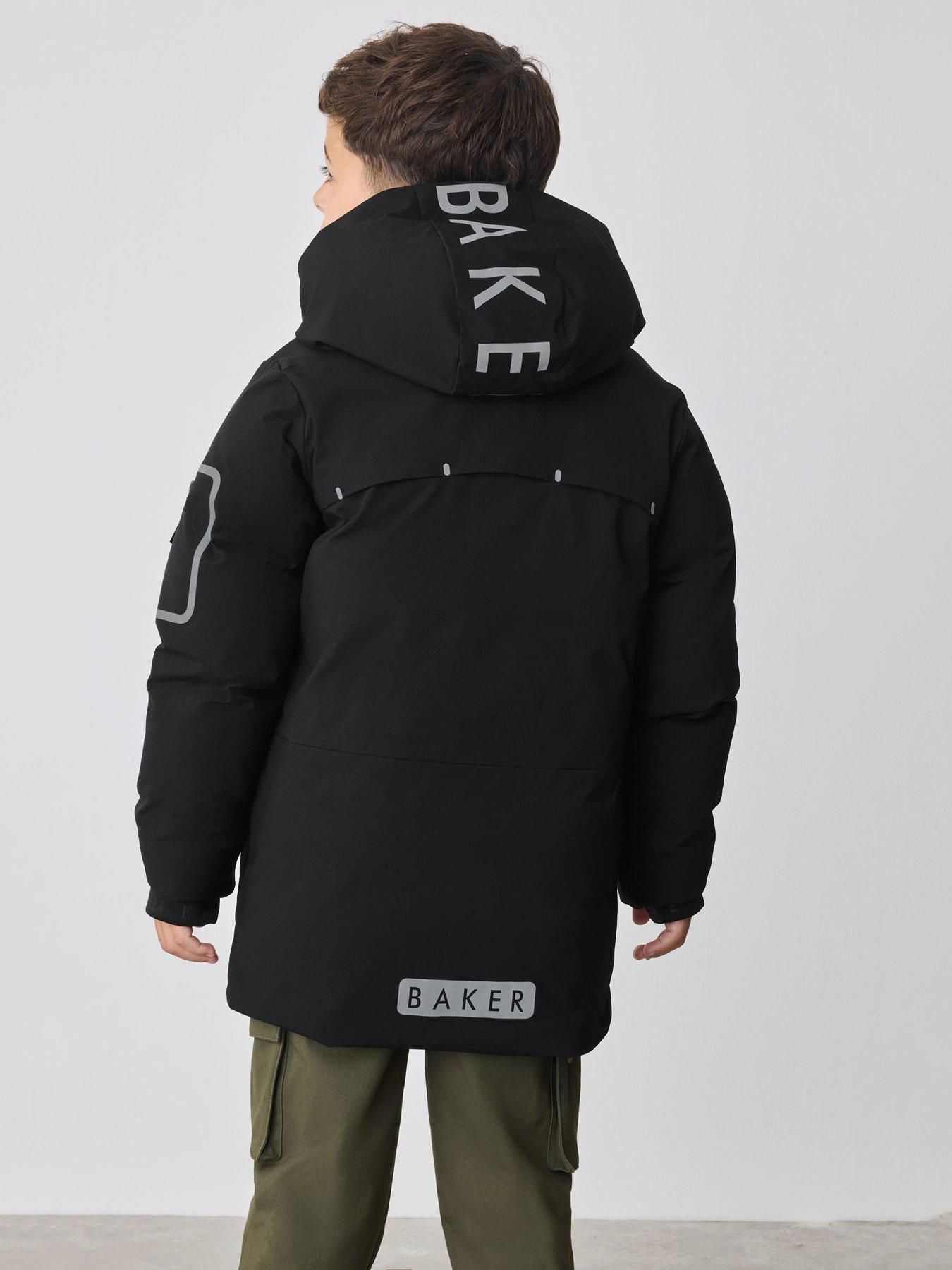 stillFront image of ted-baker-older-boys-hybrid-parka-coat-black