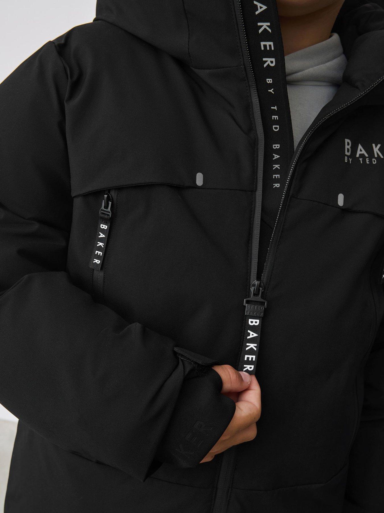  image of ted-baker-older-boys-hybrid-parka-coat-black
