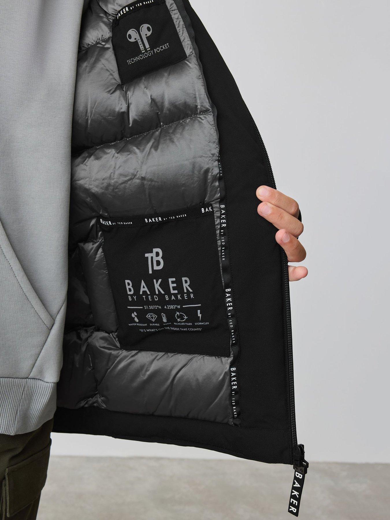  image of ted-baker-older-boys-hybrid-parka-coat-black