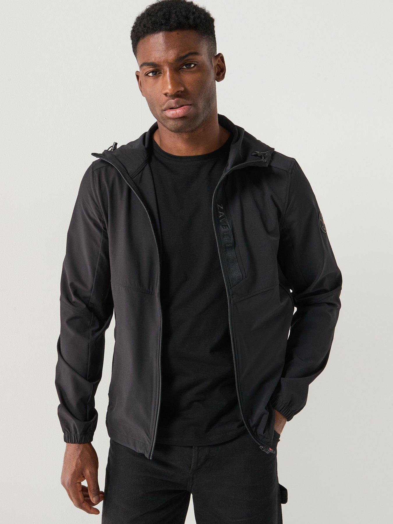 zavetti-canada-verozo-reflective-zip-through-woven-hoodie-black