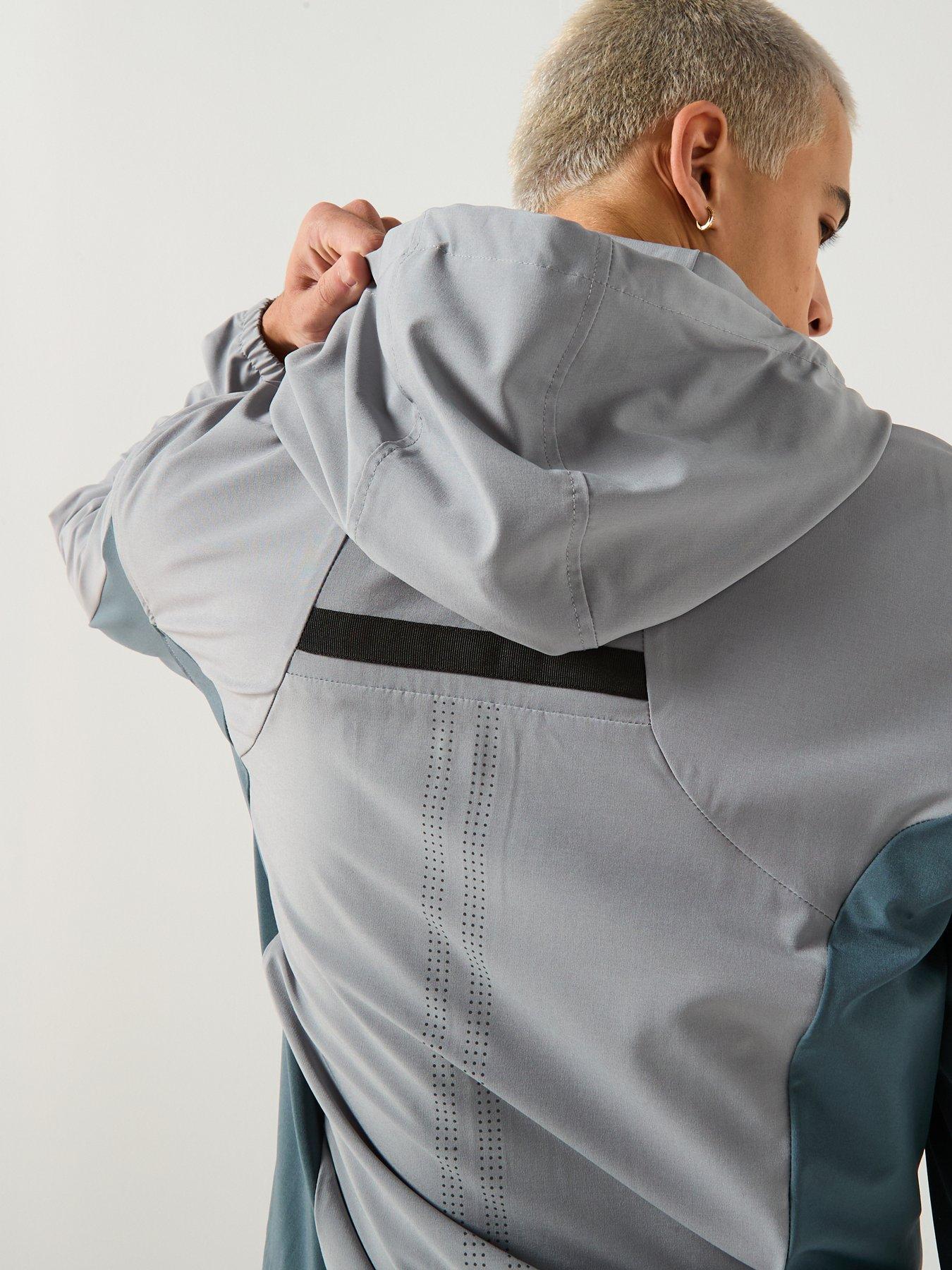  image of zavetti-canada-verozo-reflective-zip-through-woven-hoody-grey