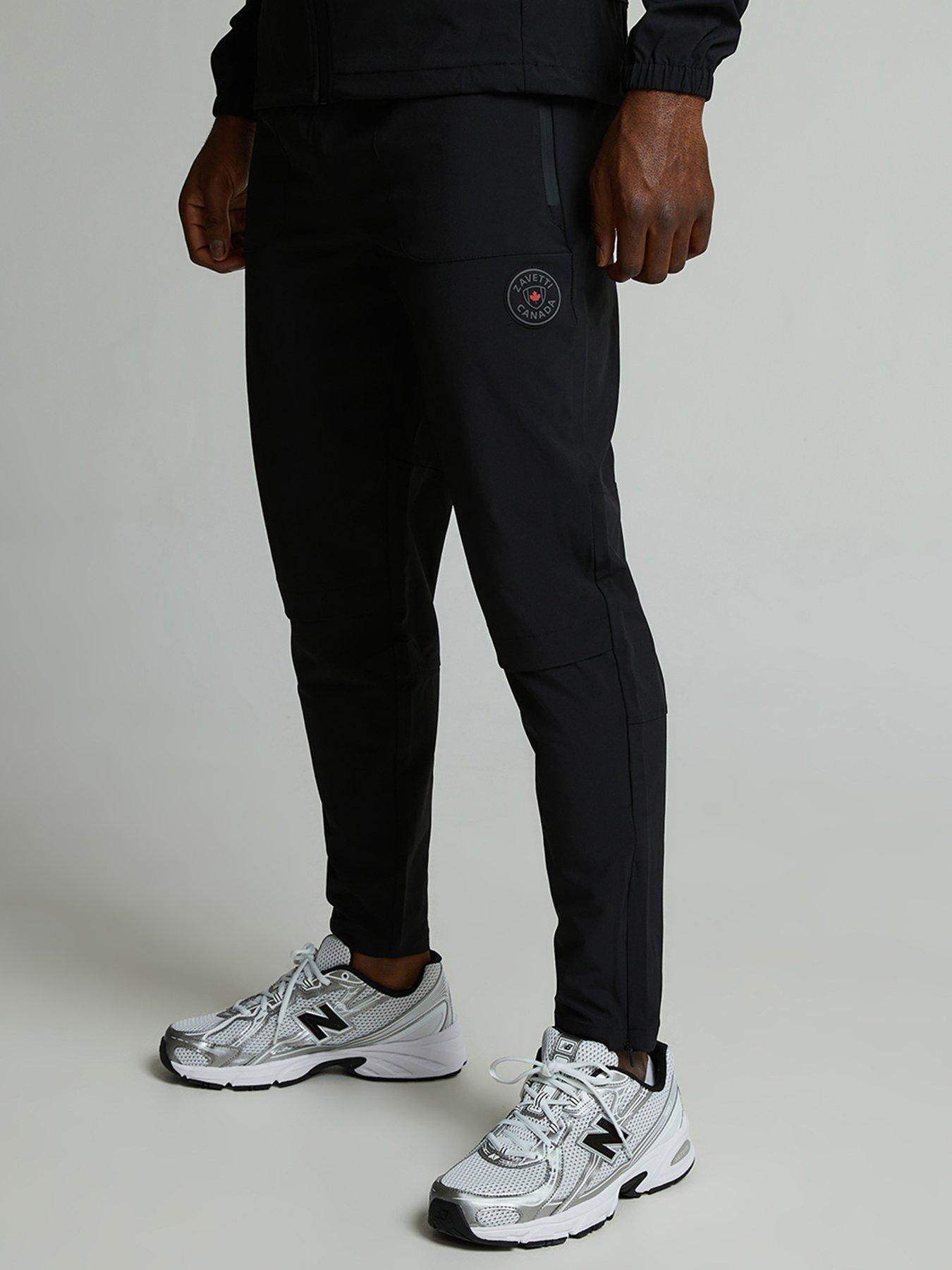  image of zavetti-canada-verozo-woven-drawstring-trousers-black