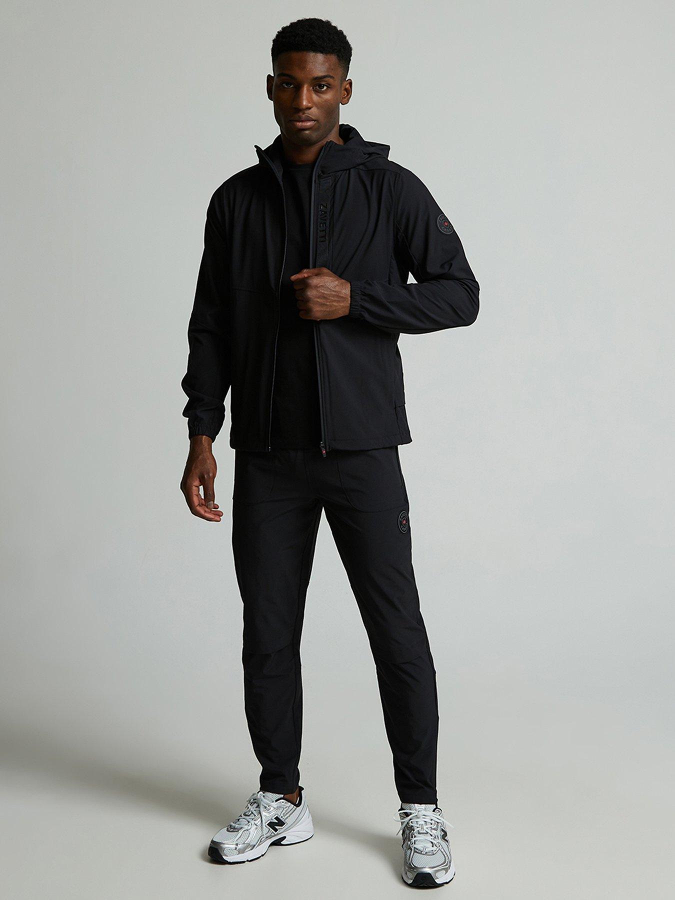  image of zavetti-canada-verozo-woven-drawstring-trousers-black