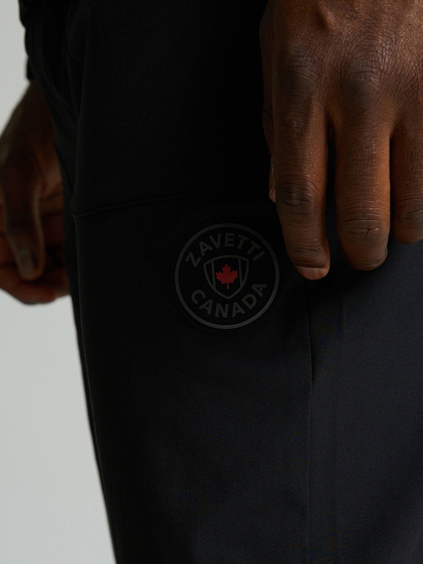  image of zavetti-canada-verozo-woven-drawstring-trousers-black