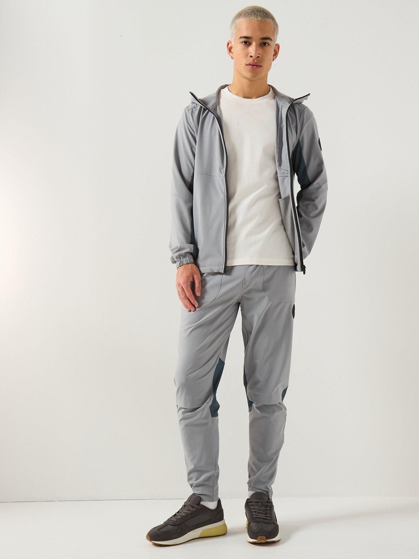 image of zavetti-canada-verozo-woven-drawstring-trousers-grey