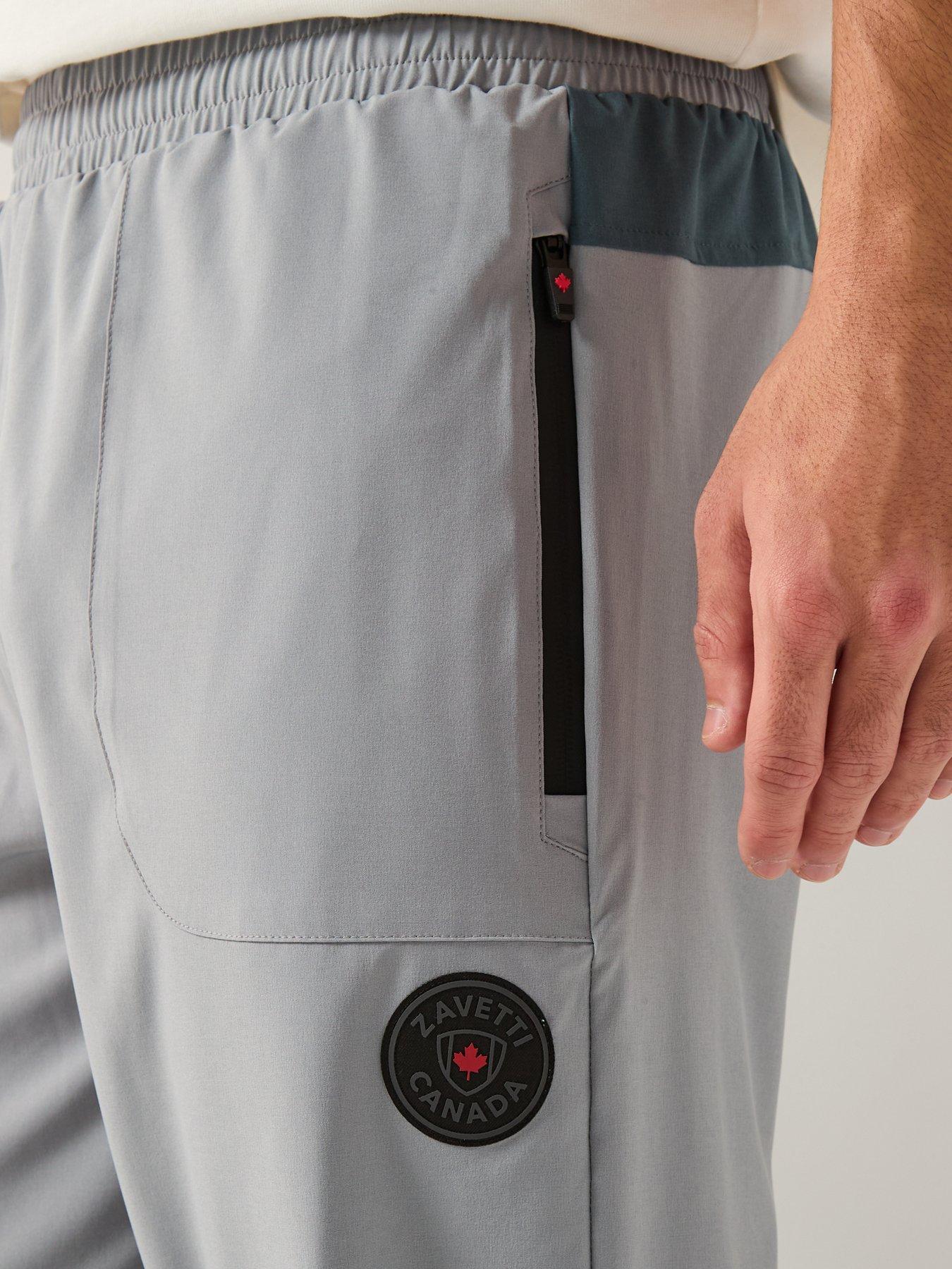  image of zavetti-canada-verozo-woven-drawstring-trousers-grey