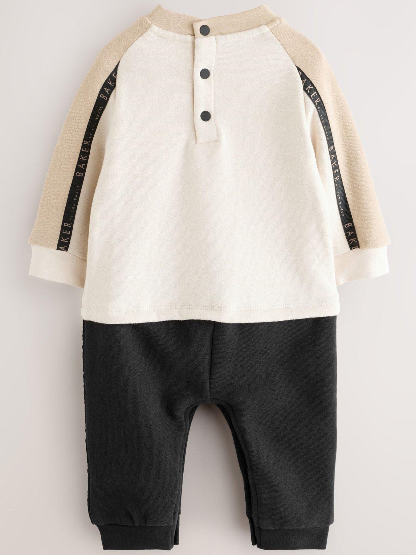 Image 2 of 6 of Ted Baker Baby Boys Rompersuit - Beige