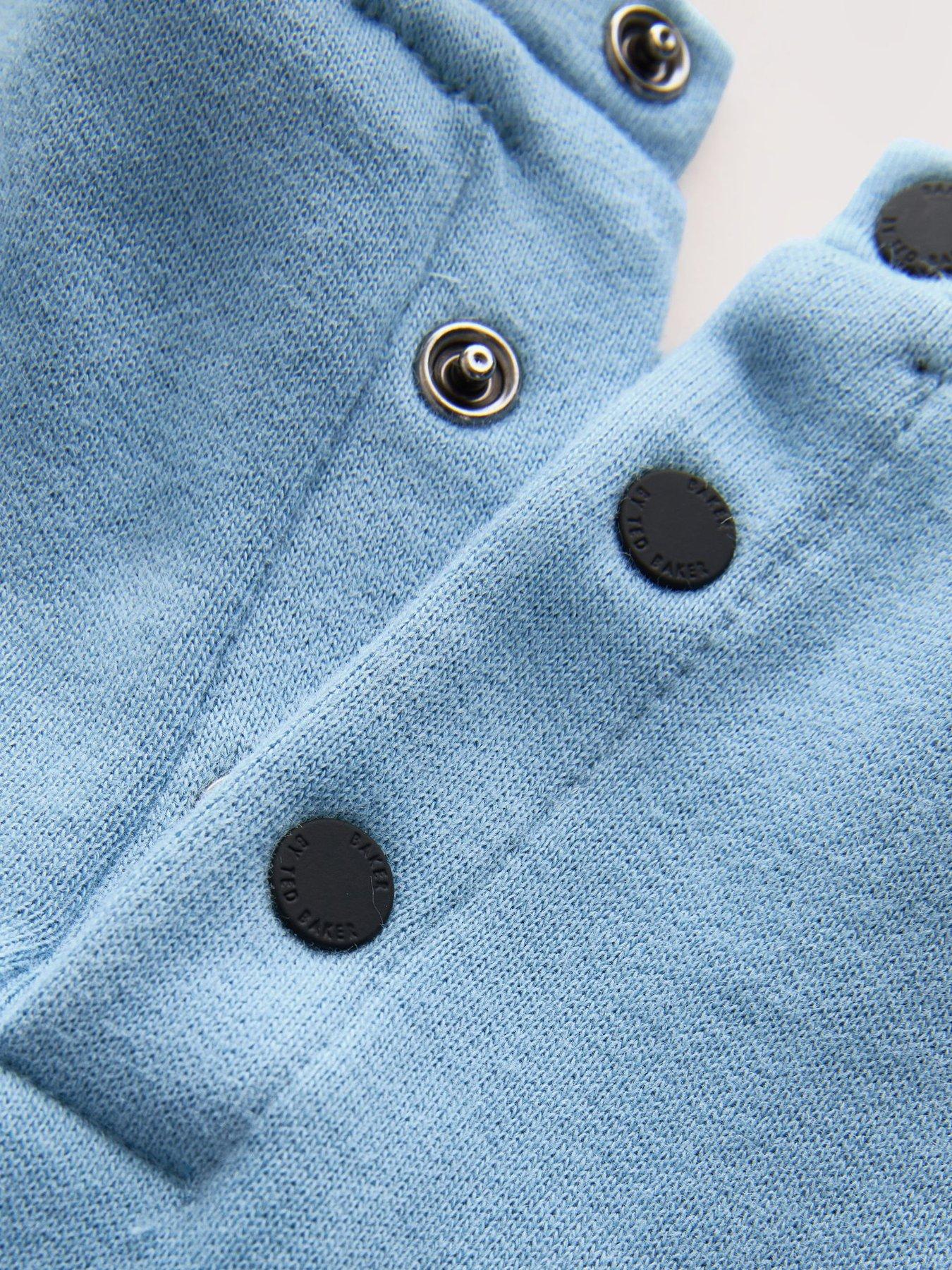 Image 4 of 5 of Ted Baker Baby Boys Panel Mock Rompersuit - Blue