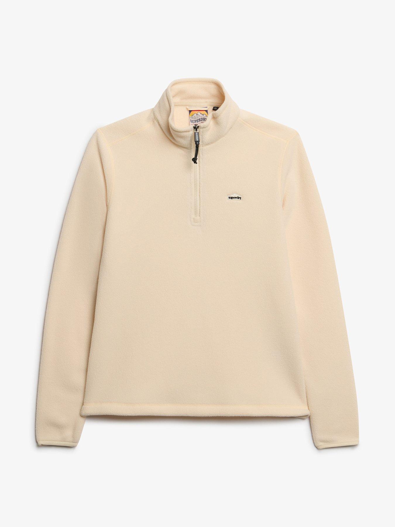 Image 5 of 5 of Superdry Polar Fleece Half Zip Sweatshirt - Beige
