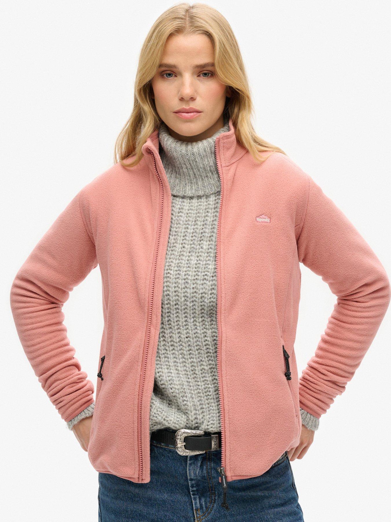 undefined Polar Fleece Full Zip Sweat - Pink