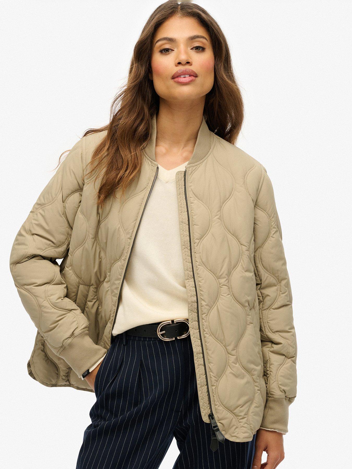 undefined Short Quilted Liner Jacket - Beige