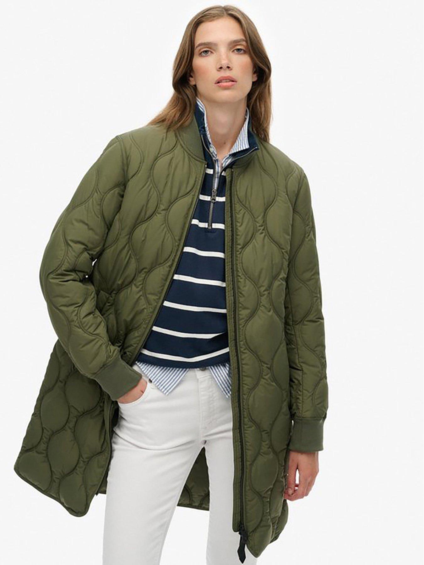 undefined Long Quilted Liner Jacket - Green