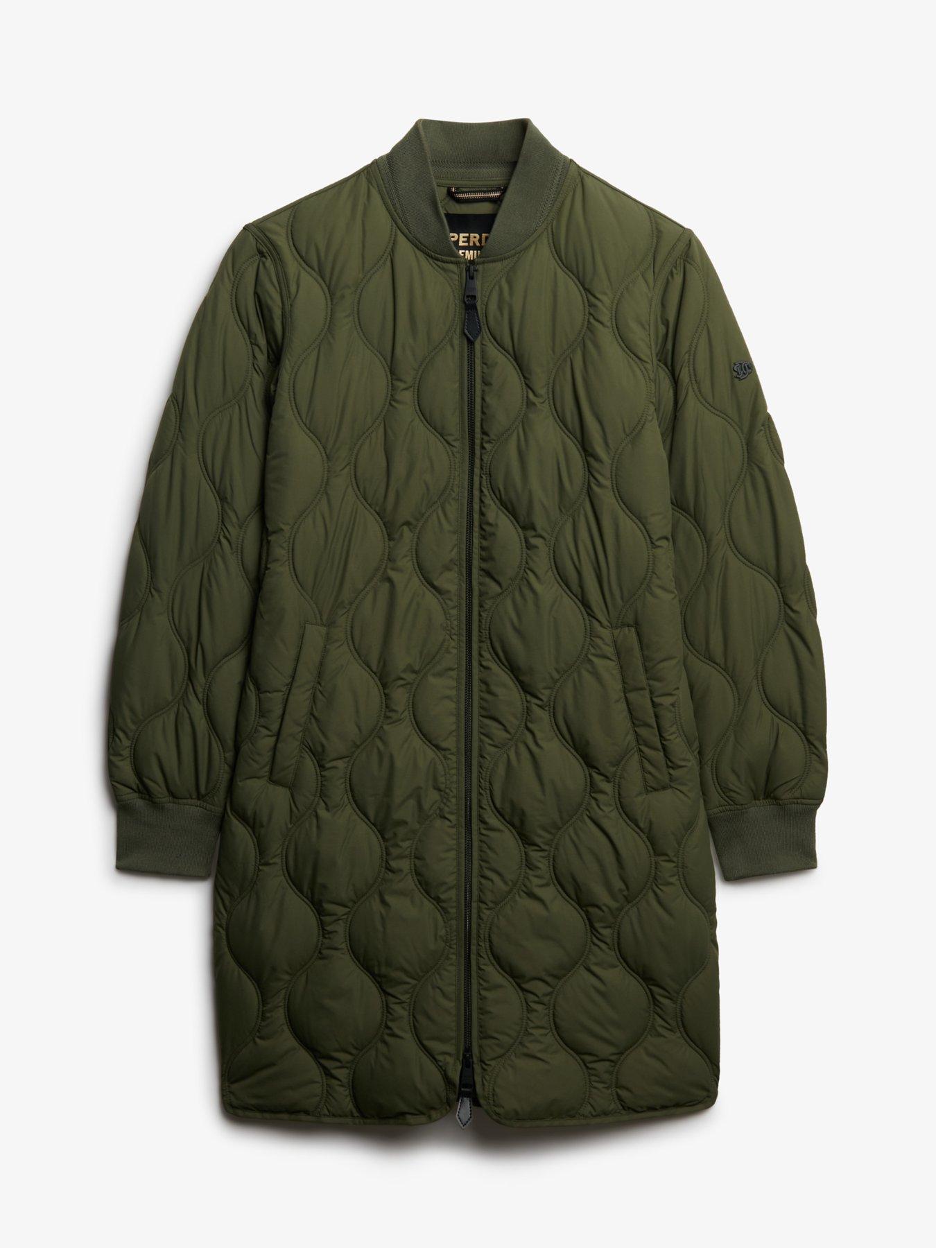 undefined Long Quilted Liner Jacket - Green