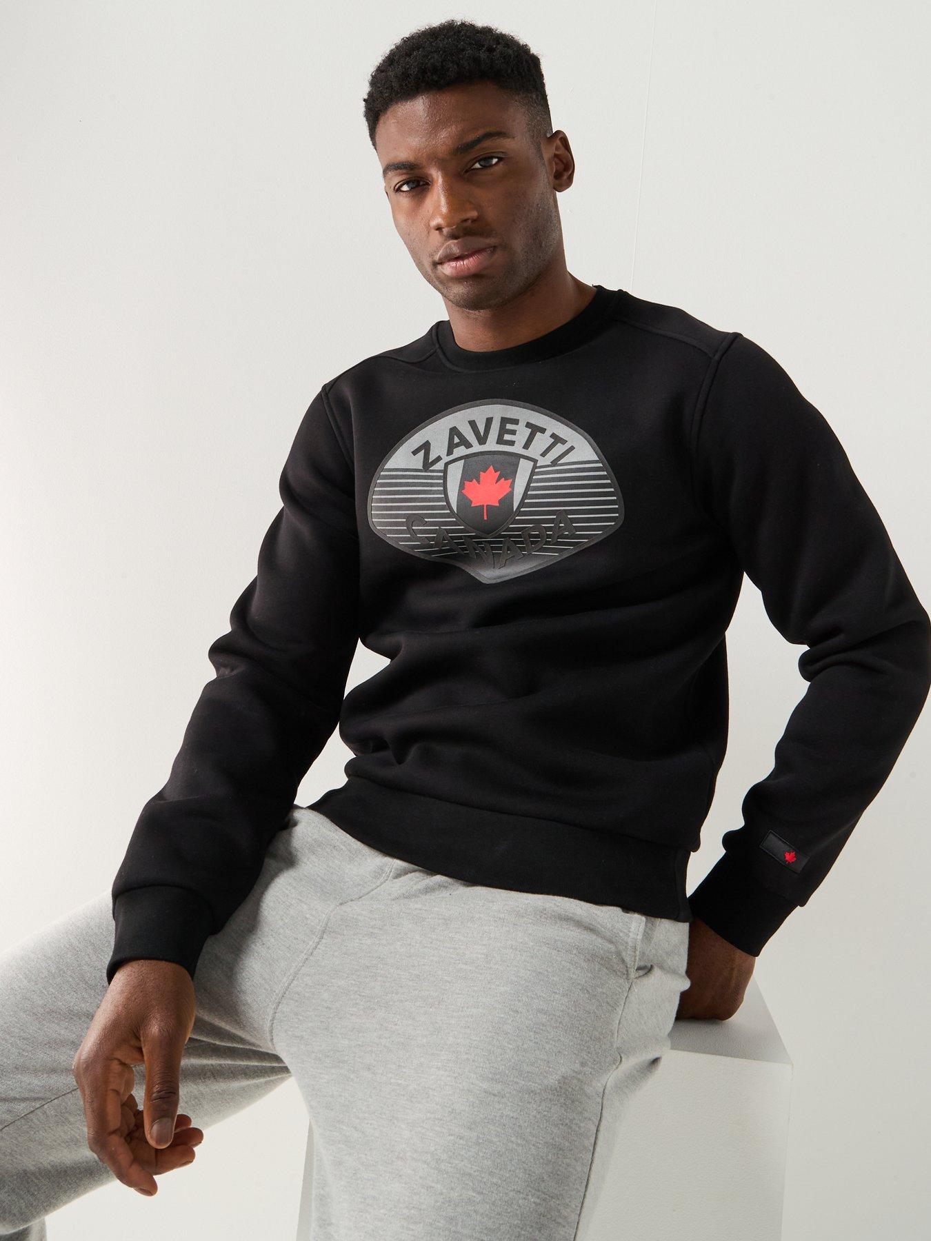Image 4 of 6 of Zavetti Canada Botticini Classic Large Logo Crew Sweatshirt - Black