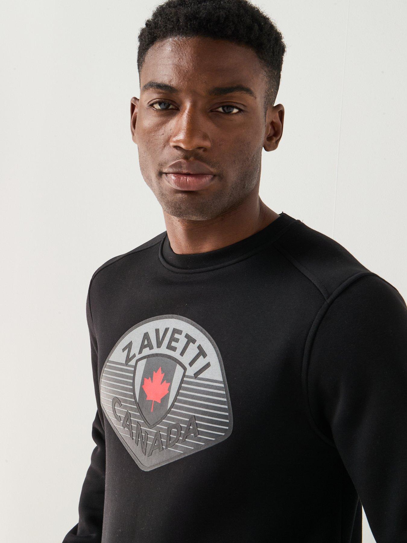 Image 5 of 6 of Zavetti Canada Botticini Classic Large Logo Crew Sweatshirt - Black