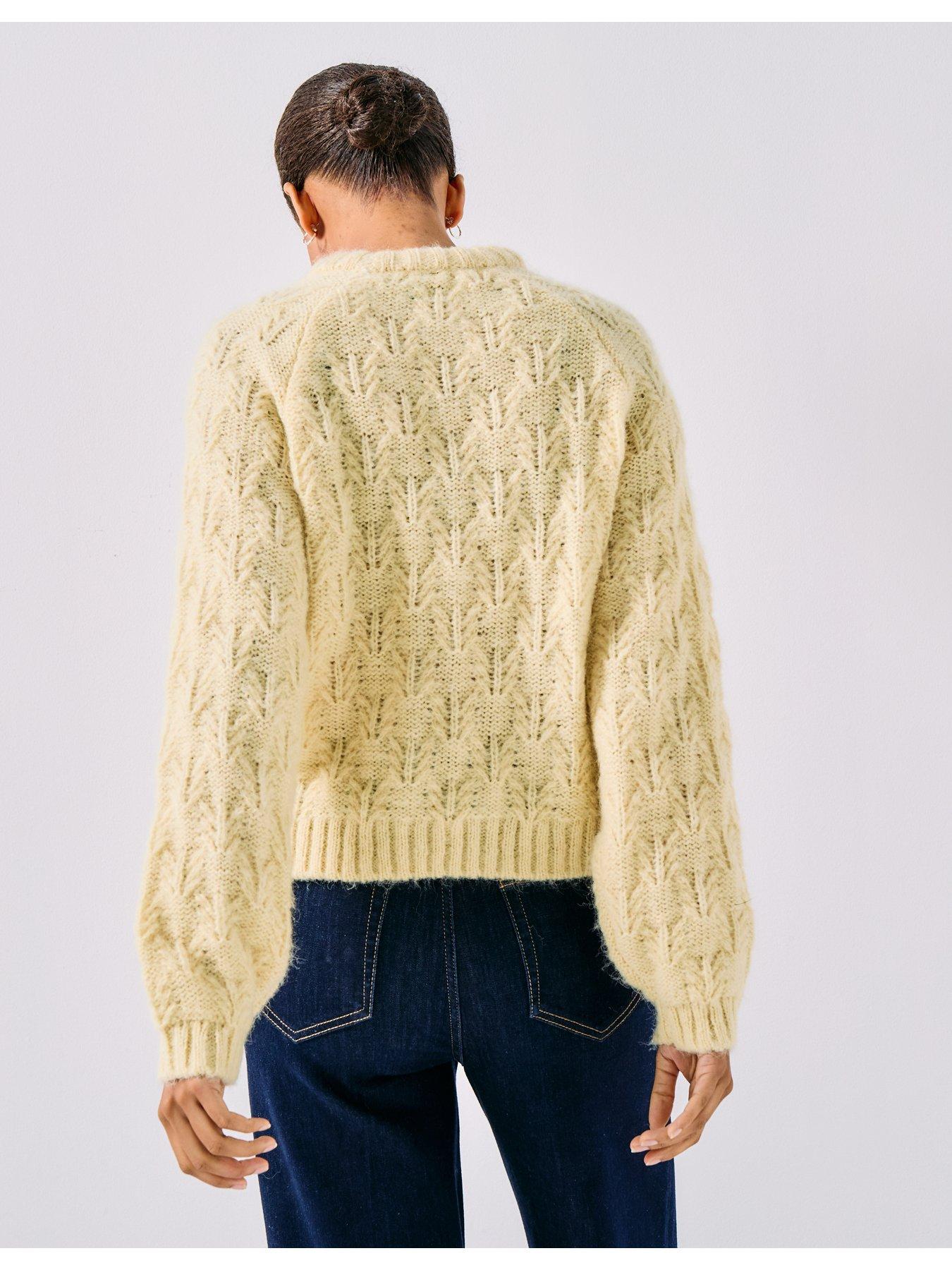 stillFront image of pieces-jia-long-sleeve-knit-jumper-yellow