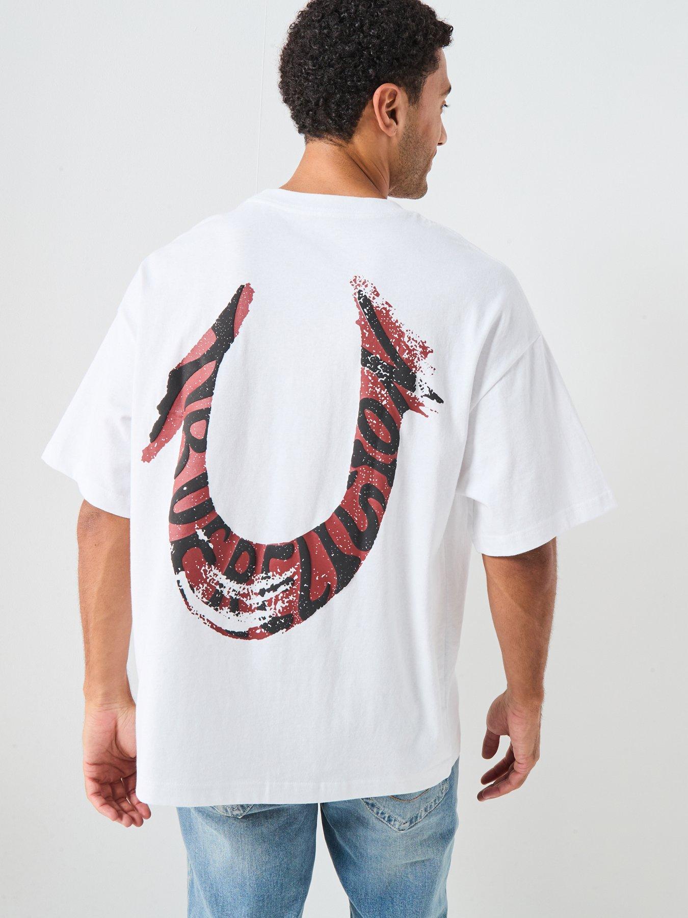 TRUE RELIGION Paint Back Graphic Oversized T-Shirt - White