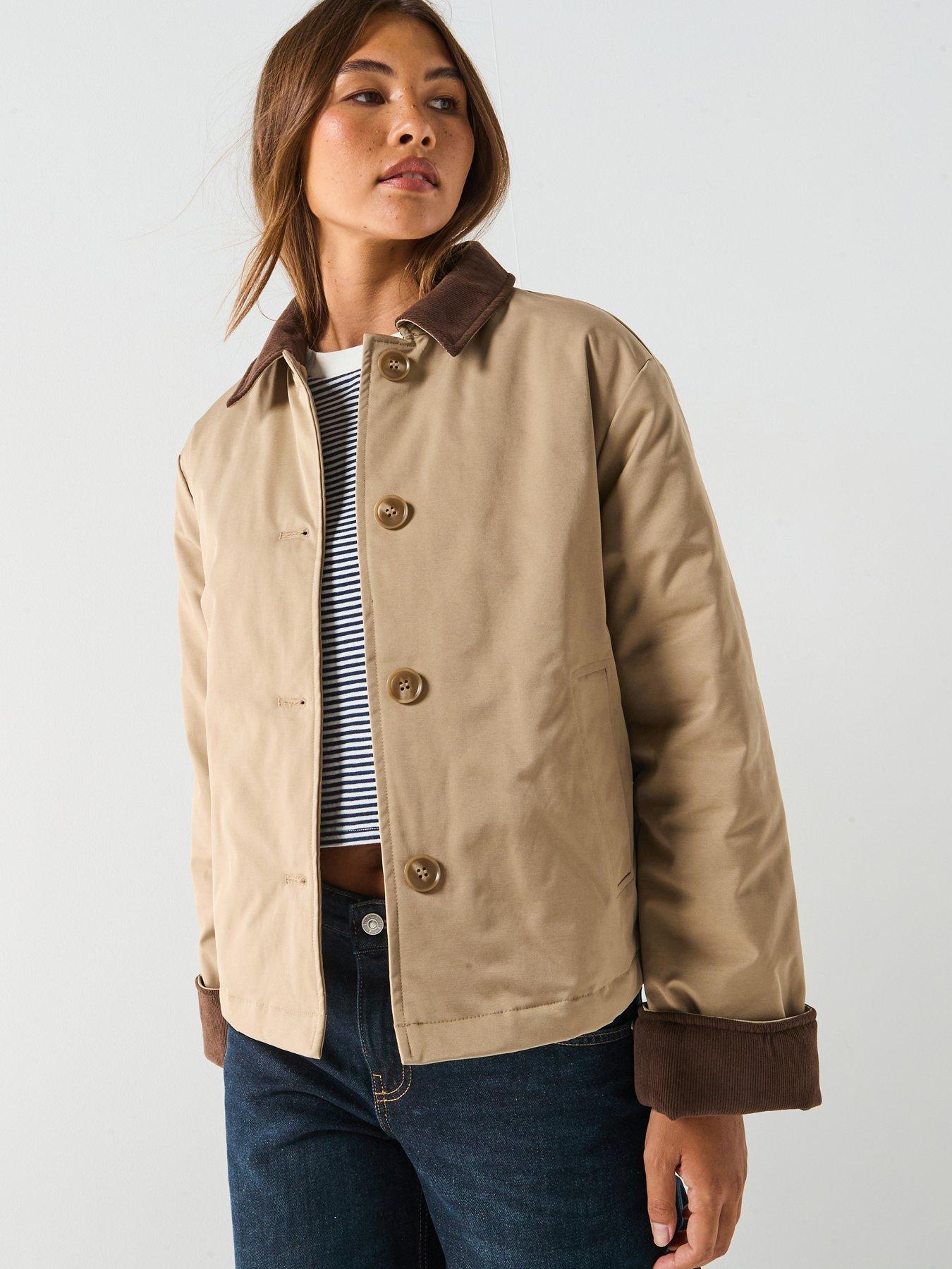 PIECES Short Corduroy Jacket - Brown | Littlewoods