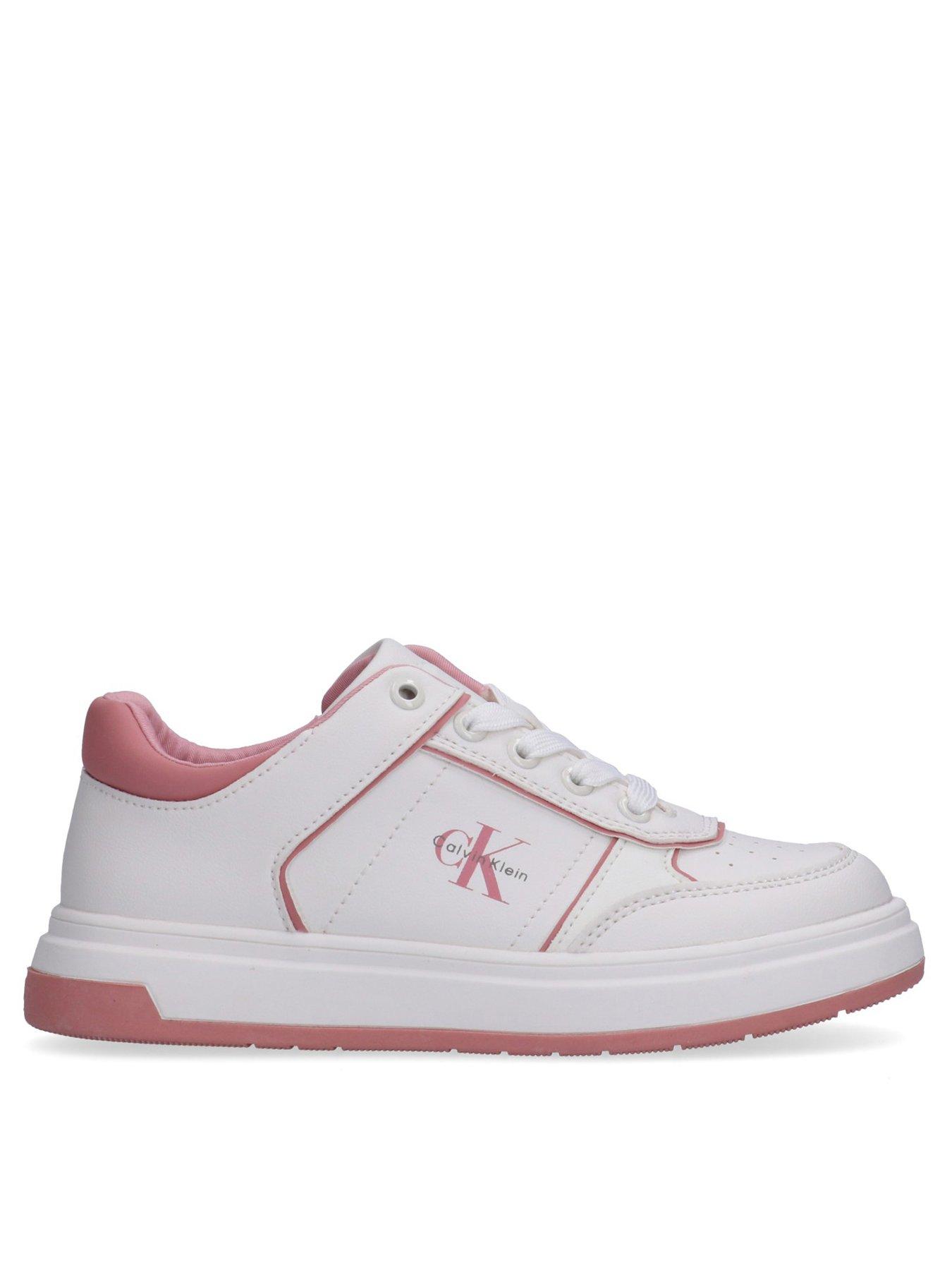 undefined Girls Low Cut Lace-Up Trainers - White
