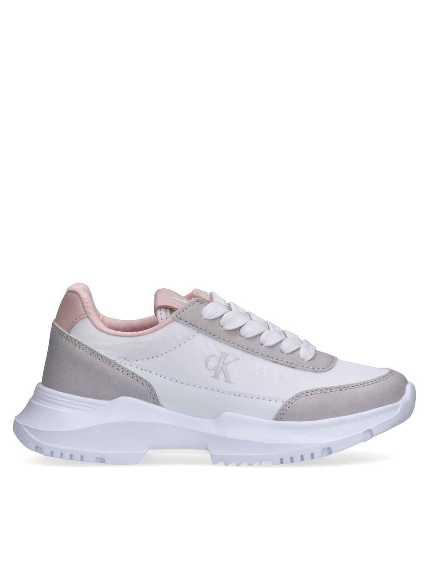 undefined Girls Low Cut Lace-Up Trainers - White