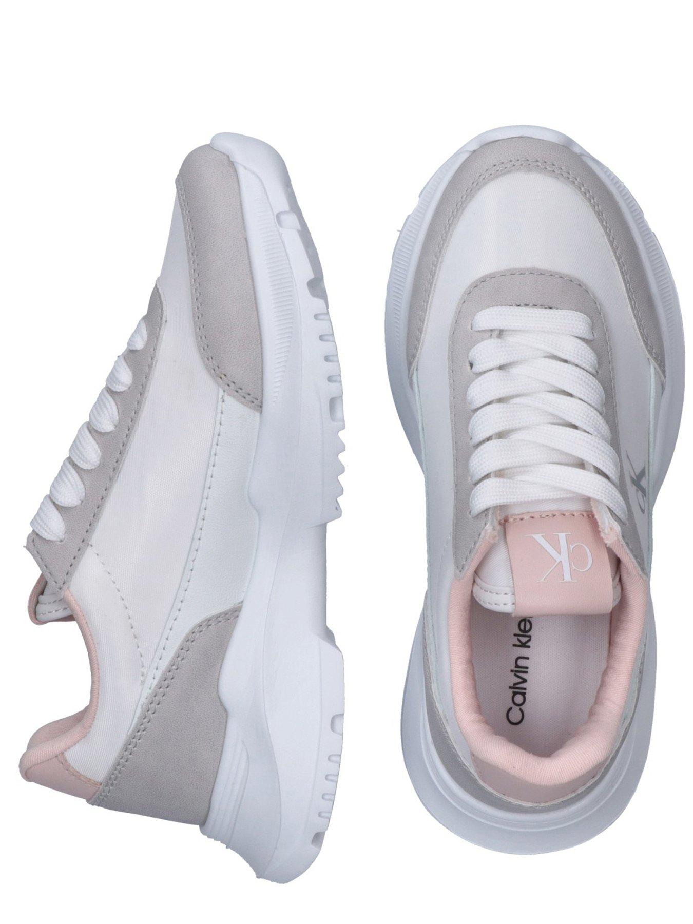 Image 5 of 6 of Calvin Klein Jeans Girls Low Cut Lace-Up Trainers - White