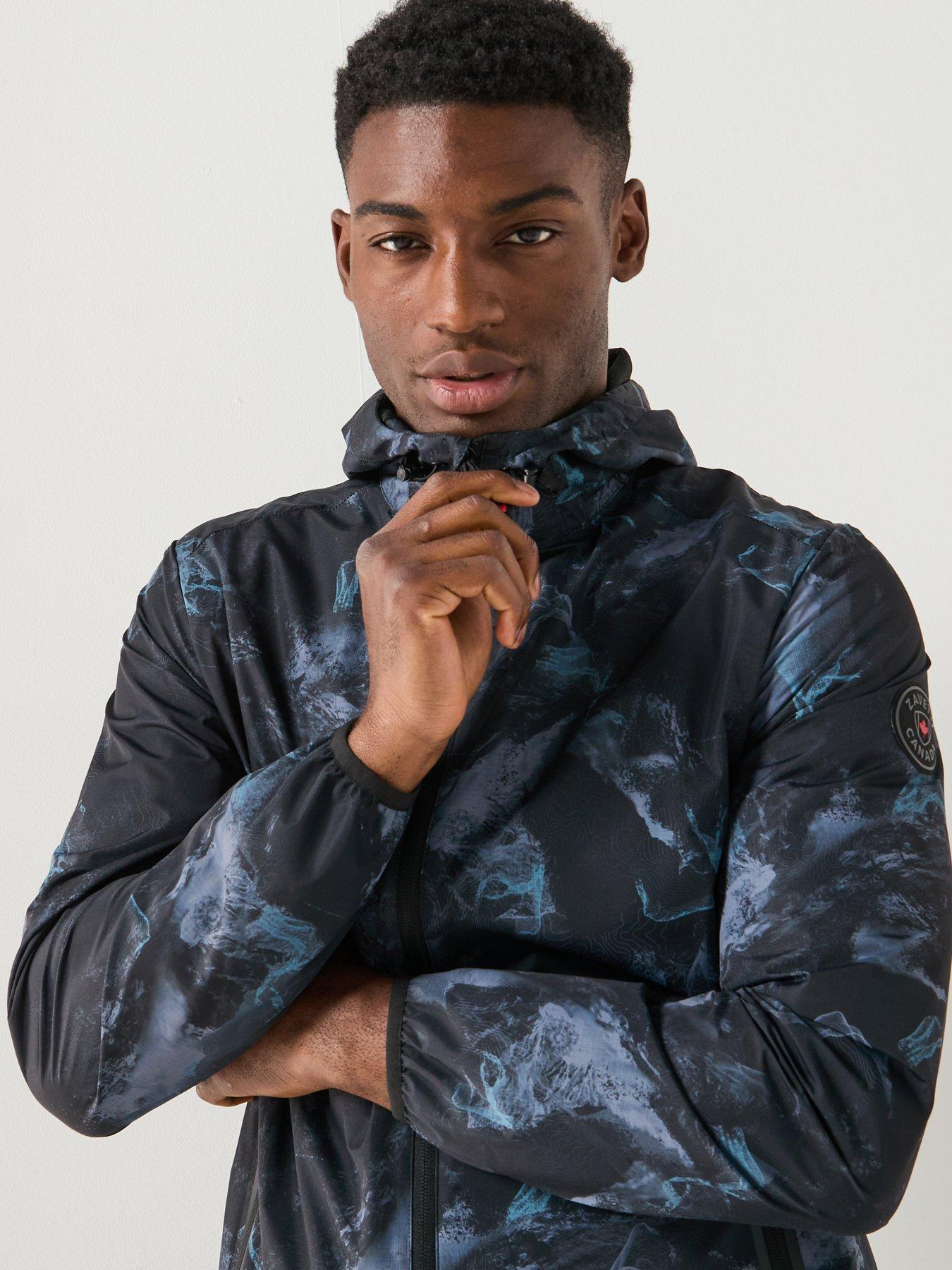 Image 4 of 6 of Zavetti Canada Andrioli Camo Hooded Windbreaker Jacket - Black