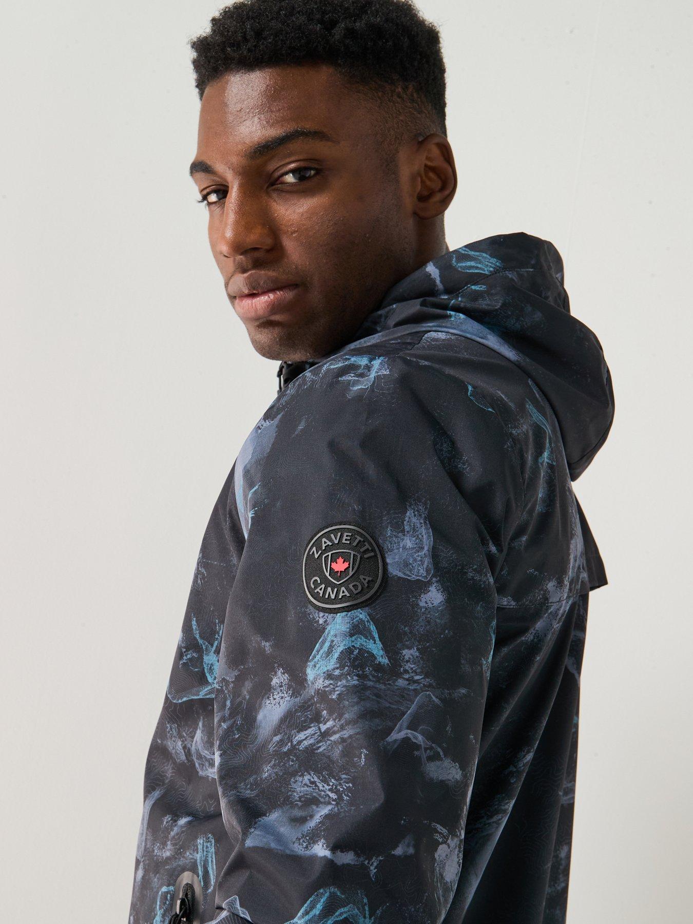 Image 5 of 6 of Zavetti Canada Andrioli Camo Hooded Windbreaker Jacket - Black