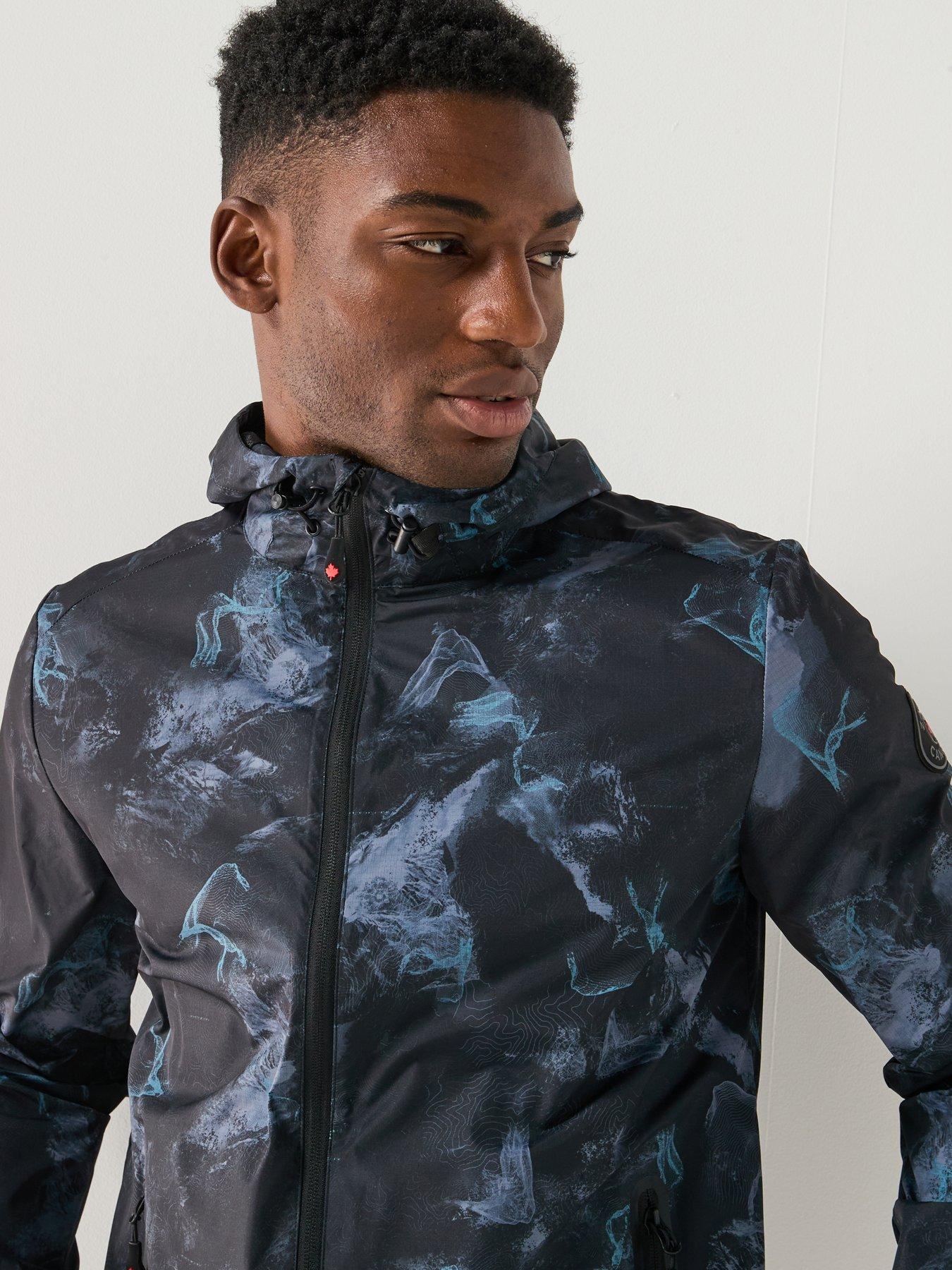 Image 6 of 6 of Zavetti Canada Andrioli Camo Hooded Windbreaker Jacket - Black