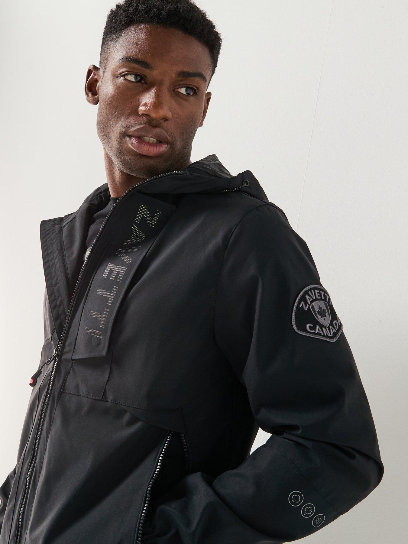 Image 6 of 6 of Zavetti Canada Bennaro Hooded Windbreaker Jacket - Black