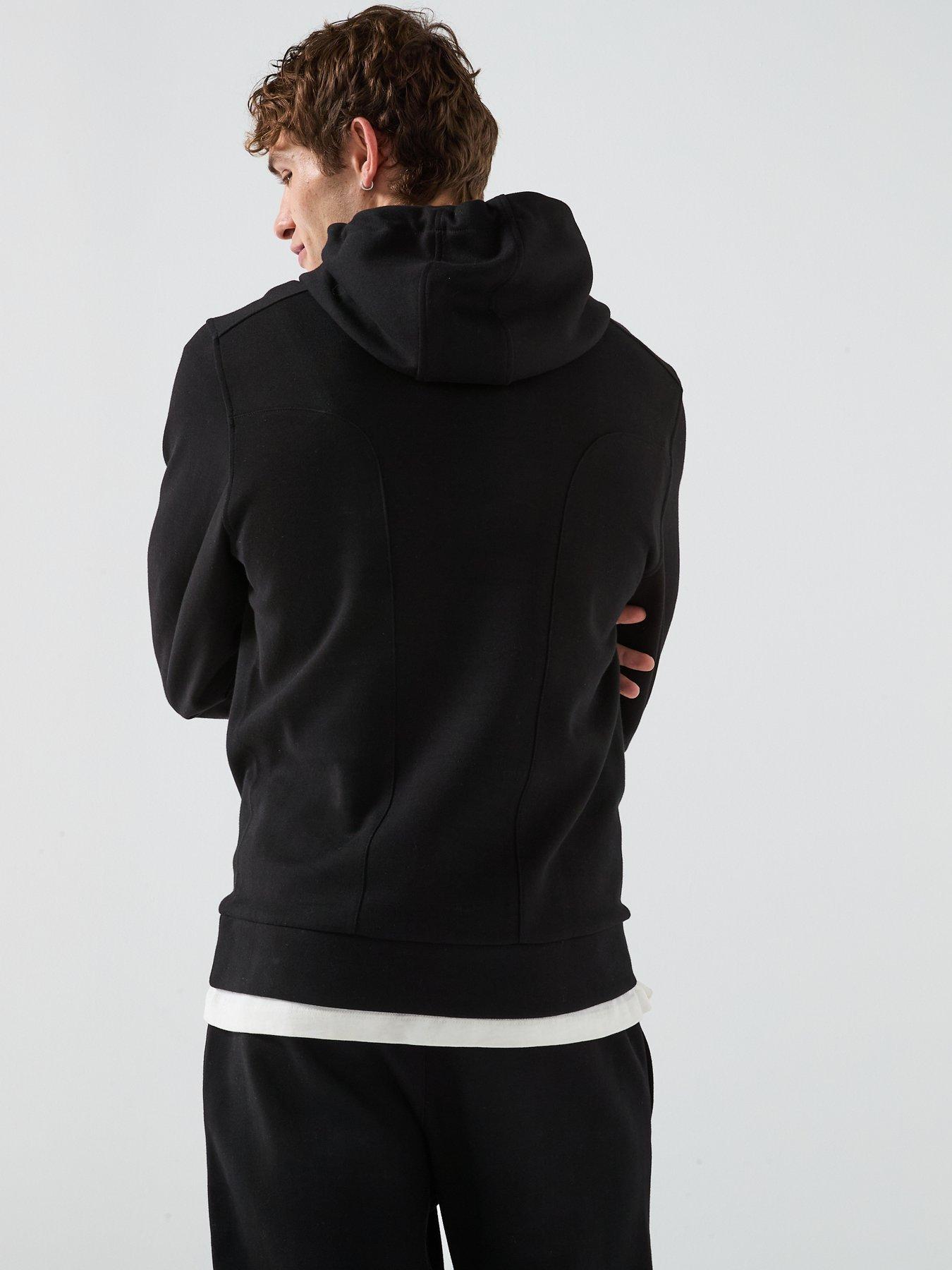  image of zavetti-canada-dimola-panelled-pullover-hoody-and-cargo-tracksuit-black