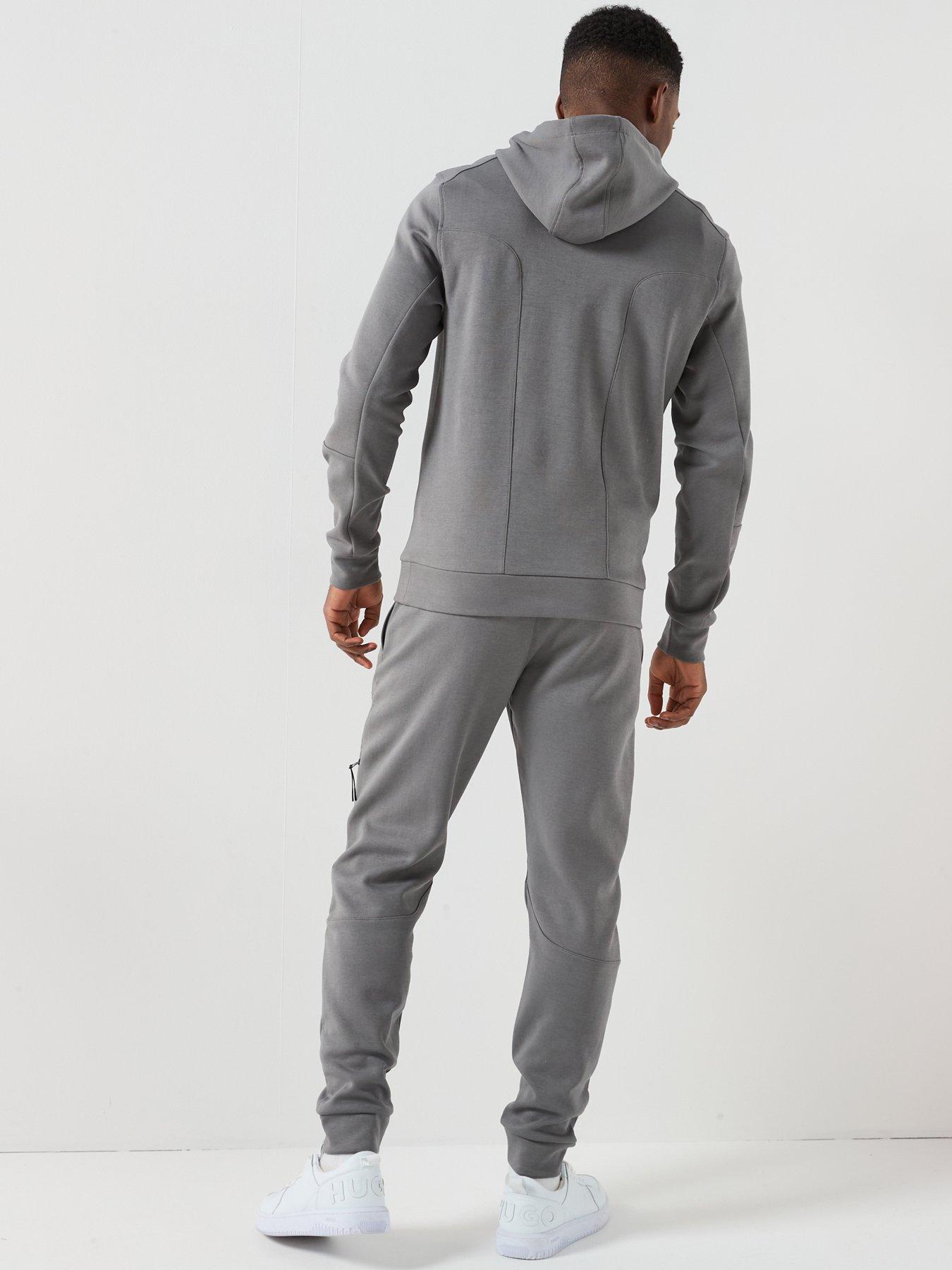  image of zavetti-canada-dimola-panelled-pullover-hoody-and-cargo-tracksuit-dark-grey
