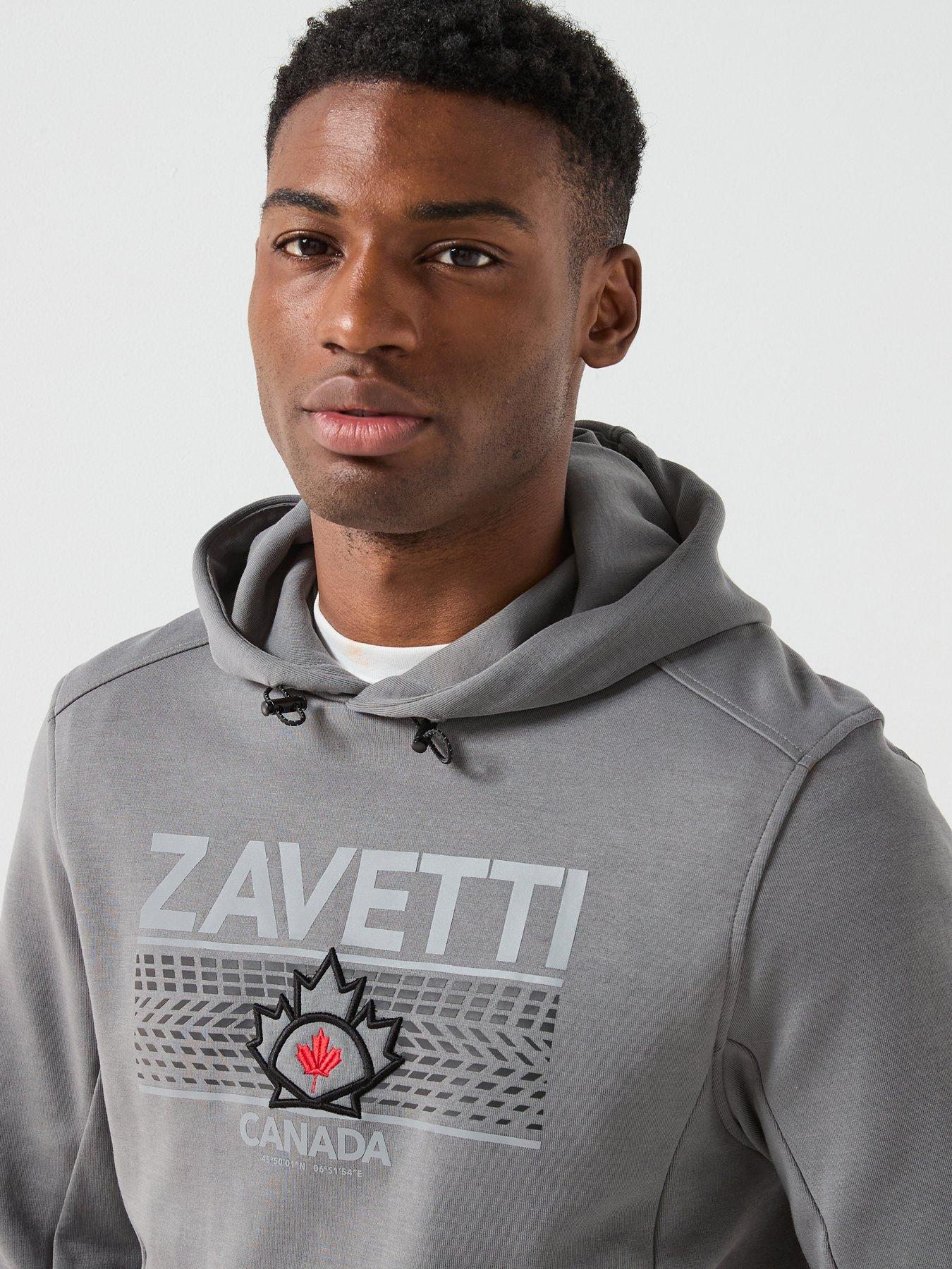  image of zavetti-canada-dimola-panelled-pullover-hoody-and-cargo-tracksuit-dark-grey