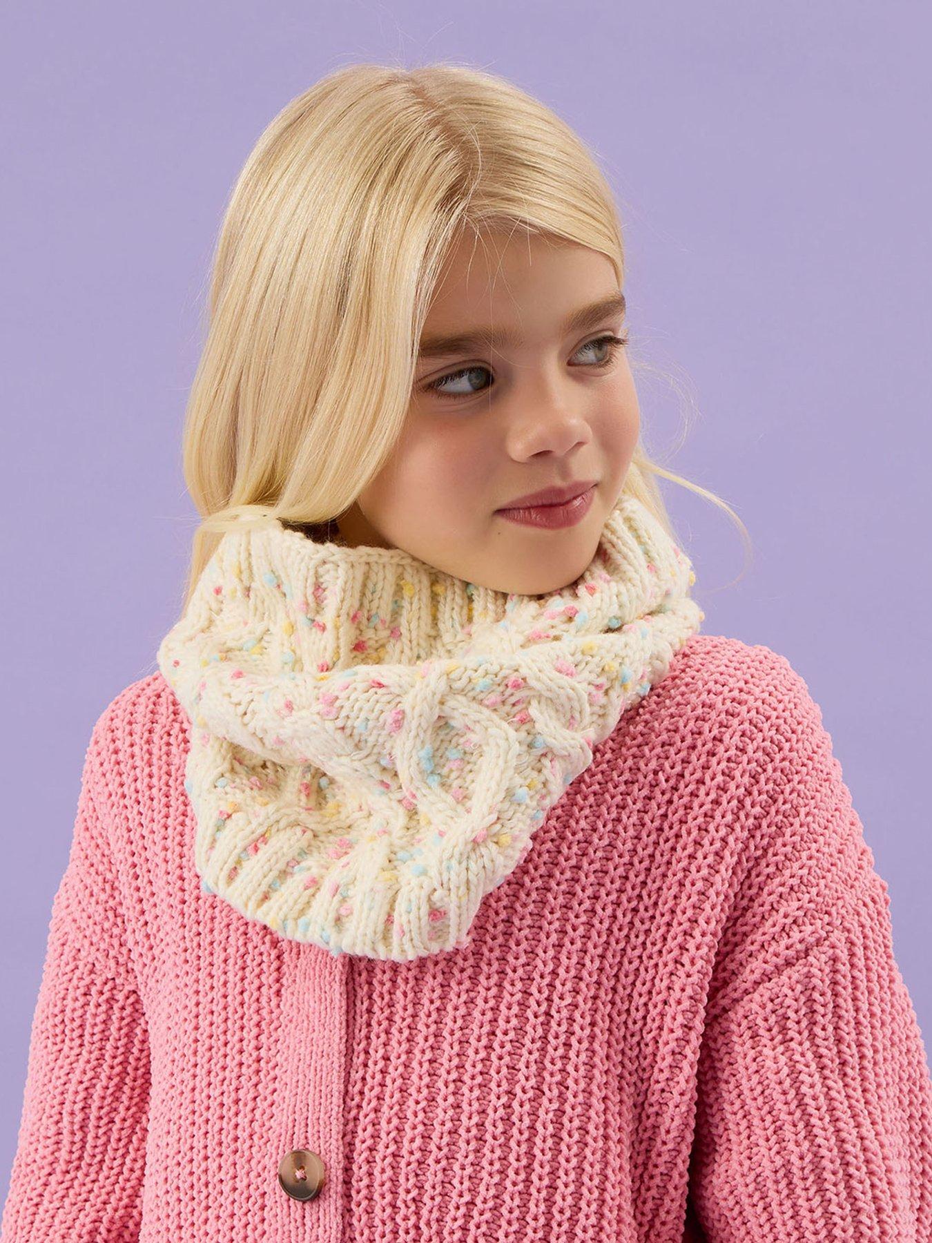  image of accessorize-girls-sprinkles-cable-snood-light-cream
