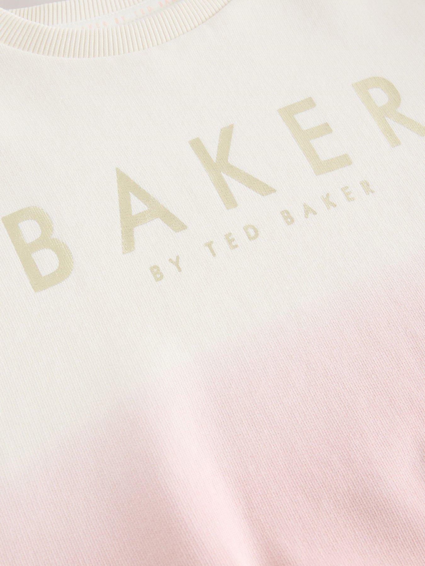 Image 5 of 5 of Ted Baker Girls Dip Dye Sweat Top And Shorts Set - Pink