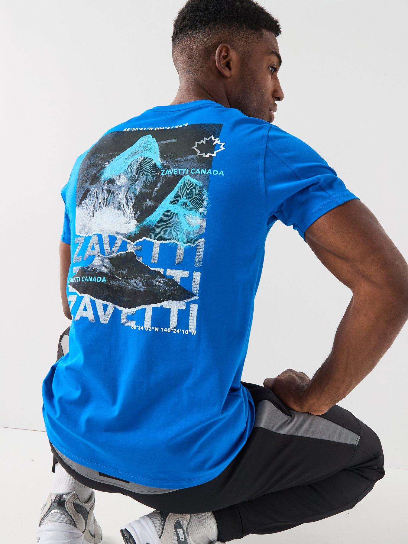 Image 2 of 6 of Zavetti Canada Nichellio Graphic Backprint Short Sleeve T-Shirt - Blue