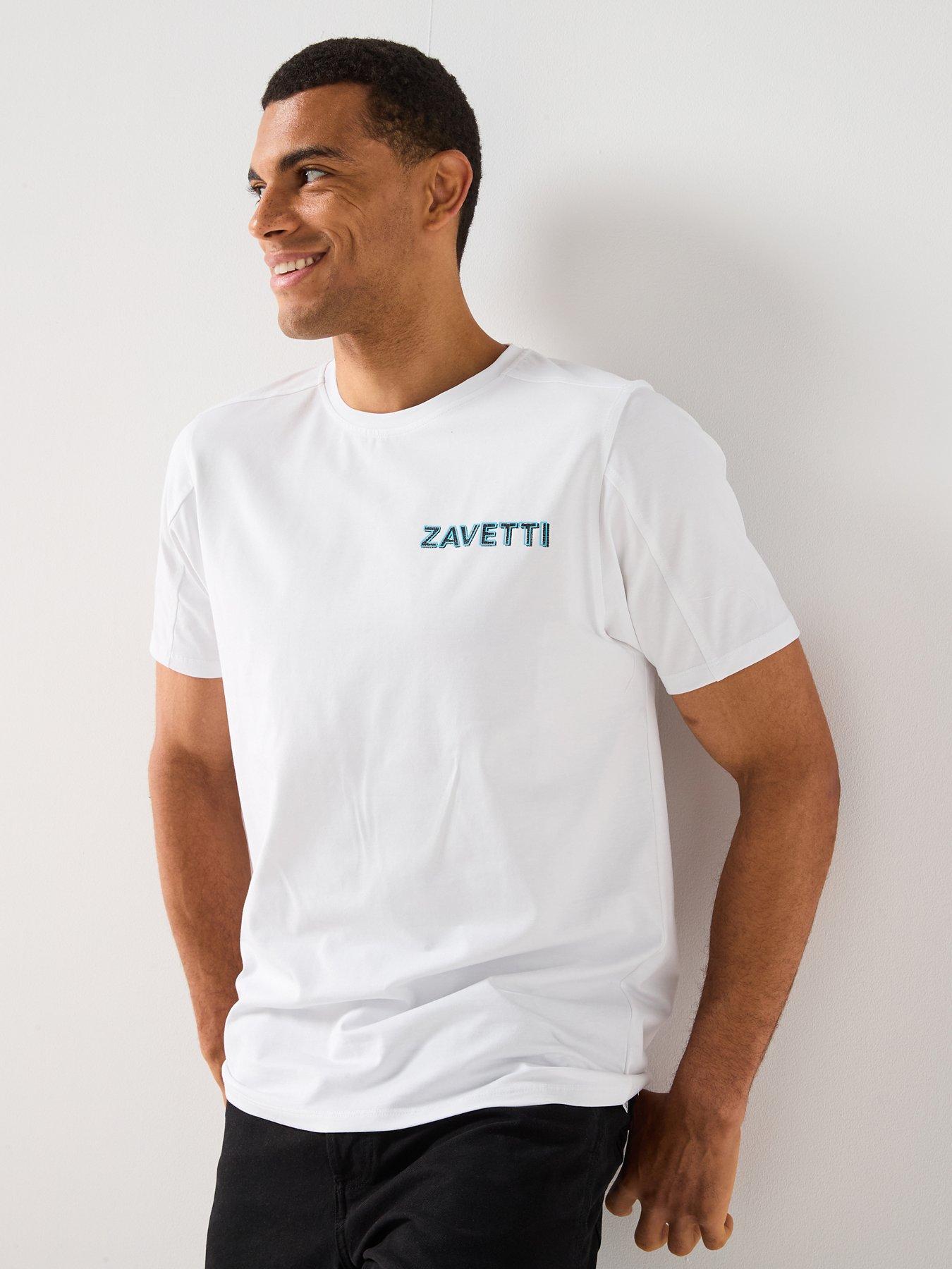  image of zavetti-canada-nichellio-graphic-backprint-short-sleeve-t-shirt-white