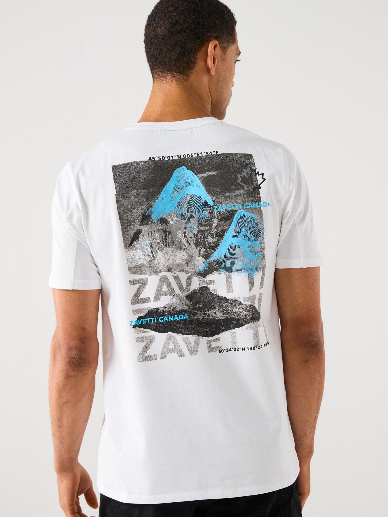  image of zavetti-canada-nichellio-graphic-backprint-short-sleeve-t-shirt-white