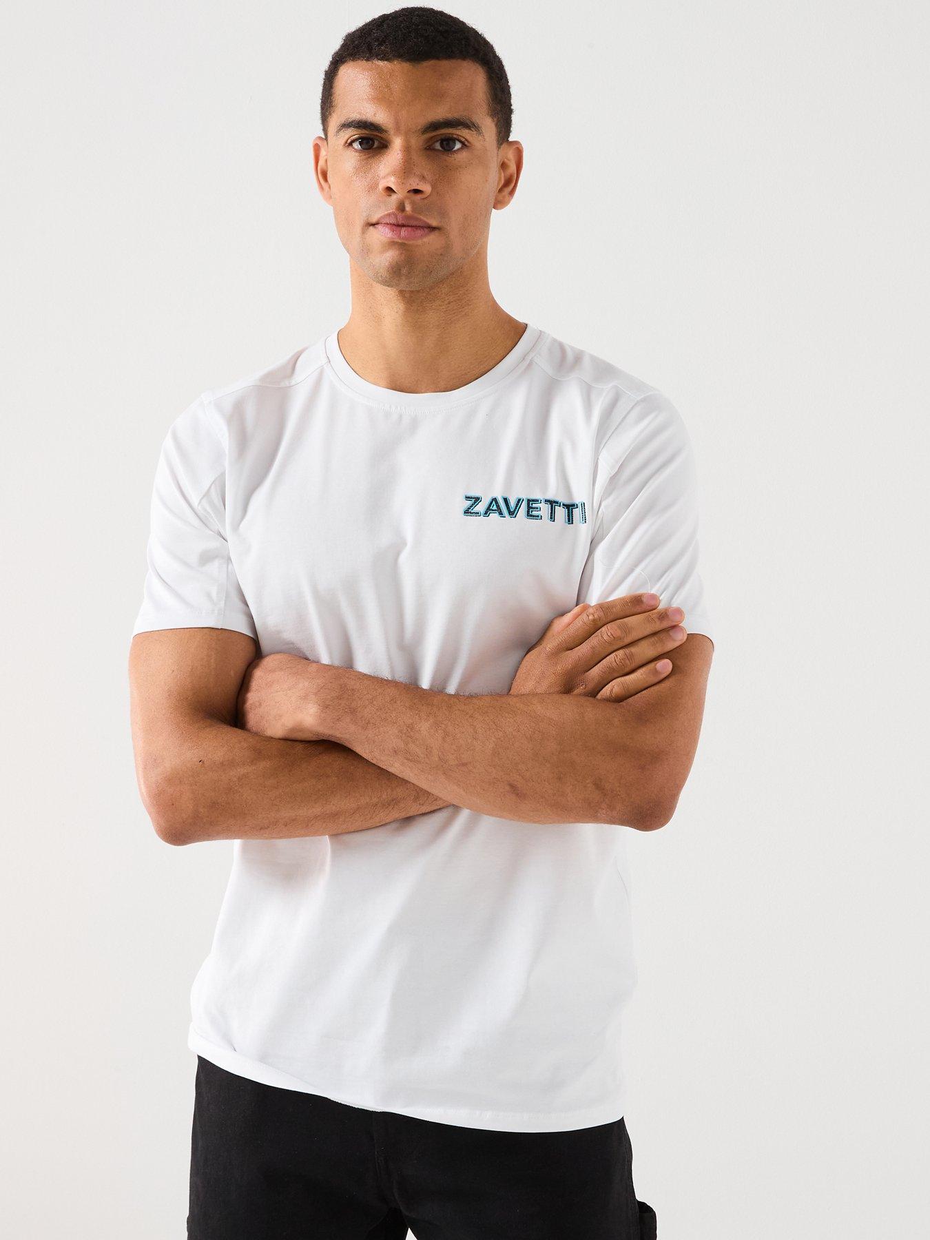  image of zavetti-canada-nichellio-graphic-backprint-short-sleeve-t-shirt-white