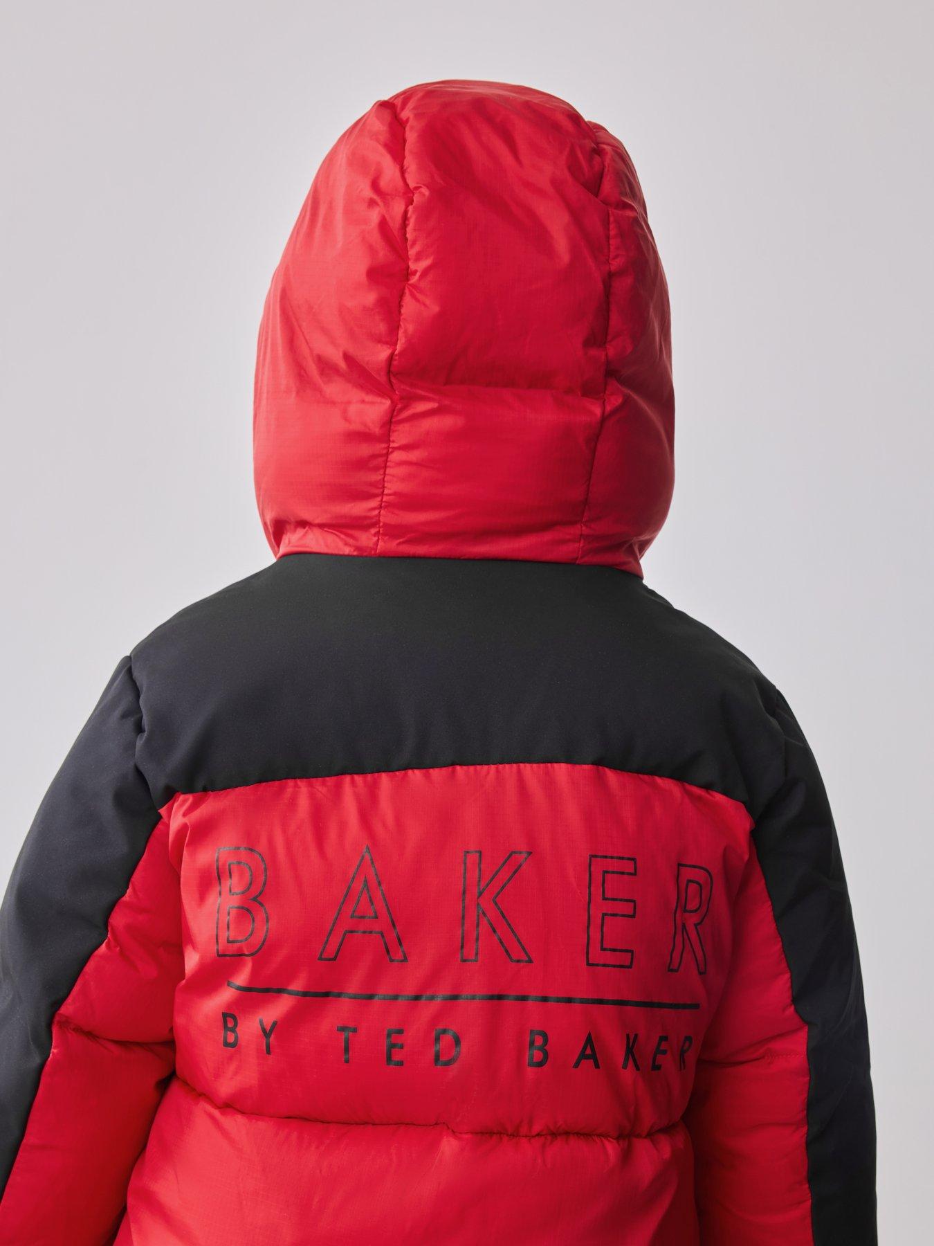  image of ted-baker-boys-colourblock-coat--red