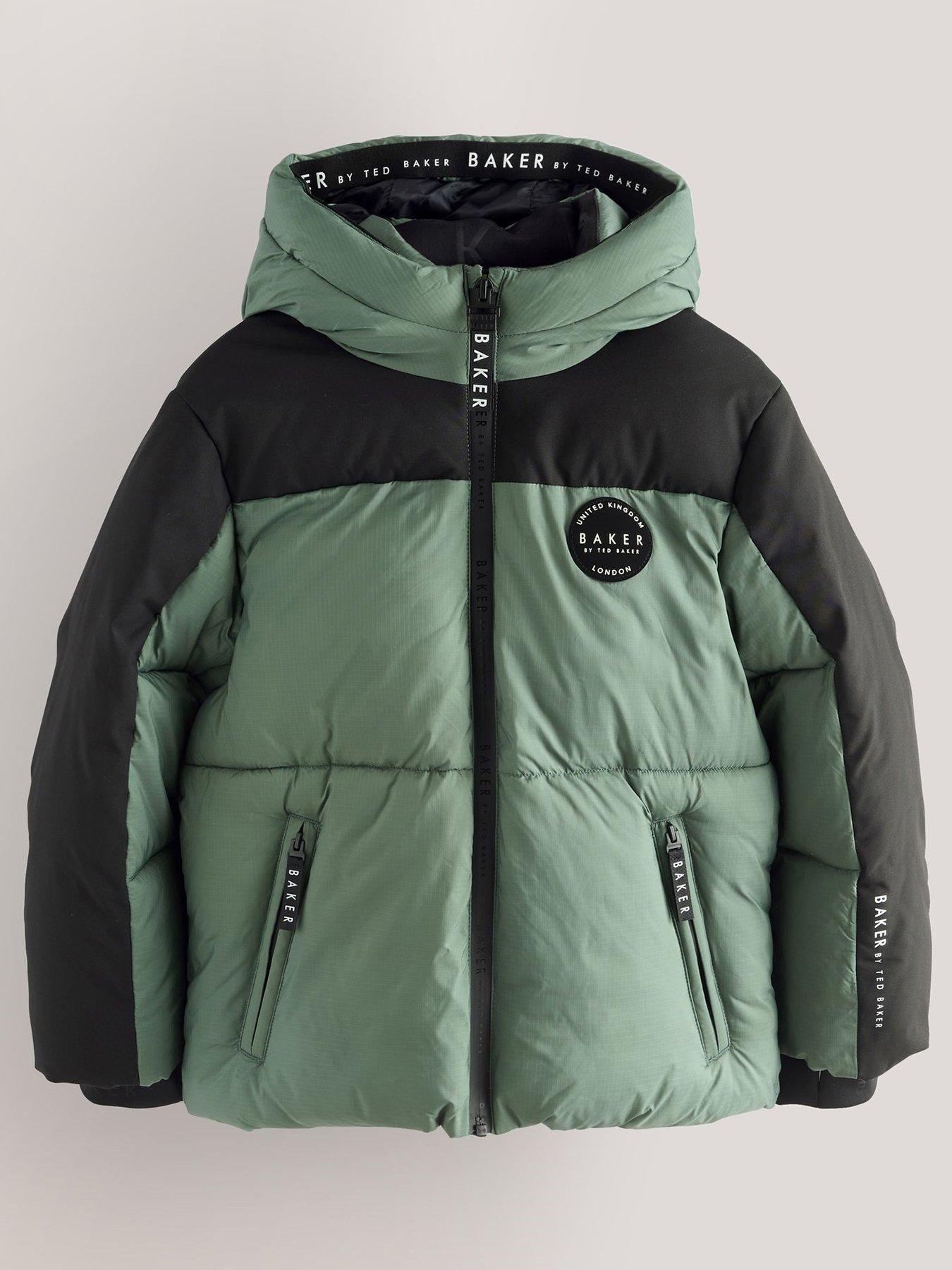 undefined Boys Colourblock Coat - Green